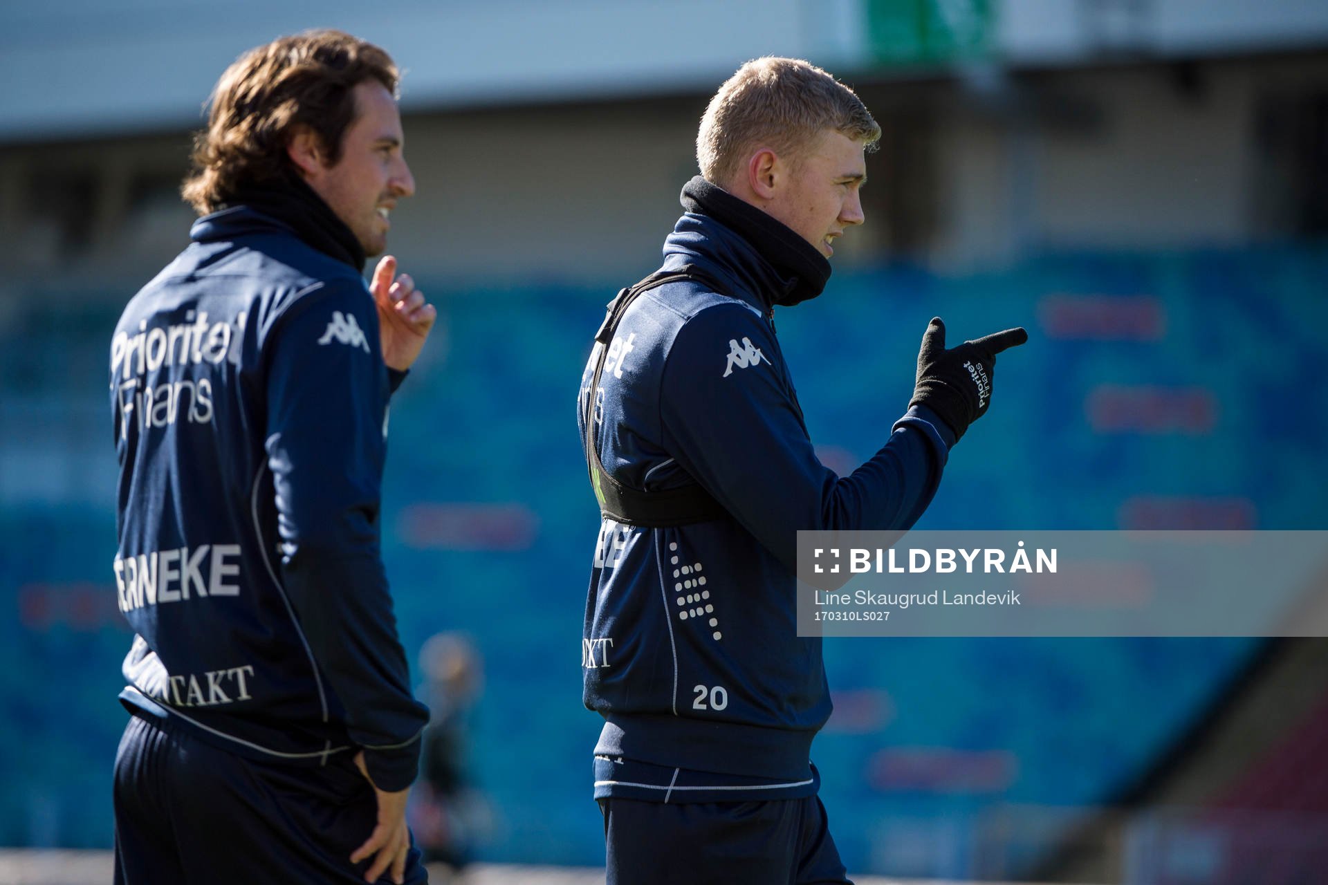 Mikkel Diskerud (tv) och Henrik Björdal (th) tränar med IFK Göteborg den 10 mars 2017 i Göteborg.