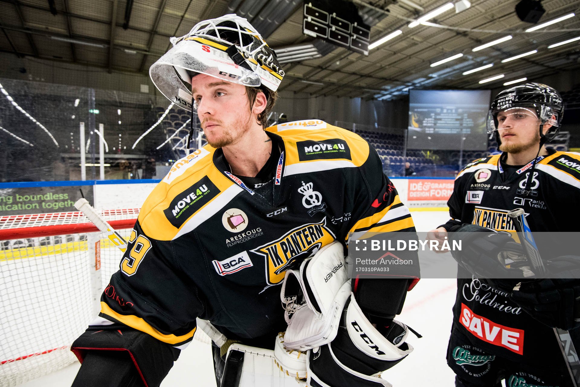 Panterns målvakt Tex Williamsson och Victor Björkung