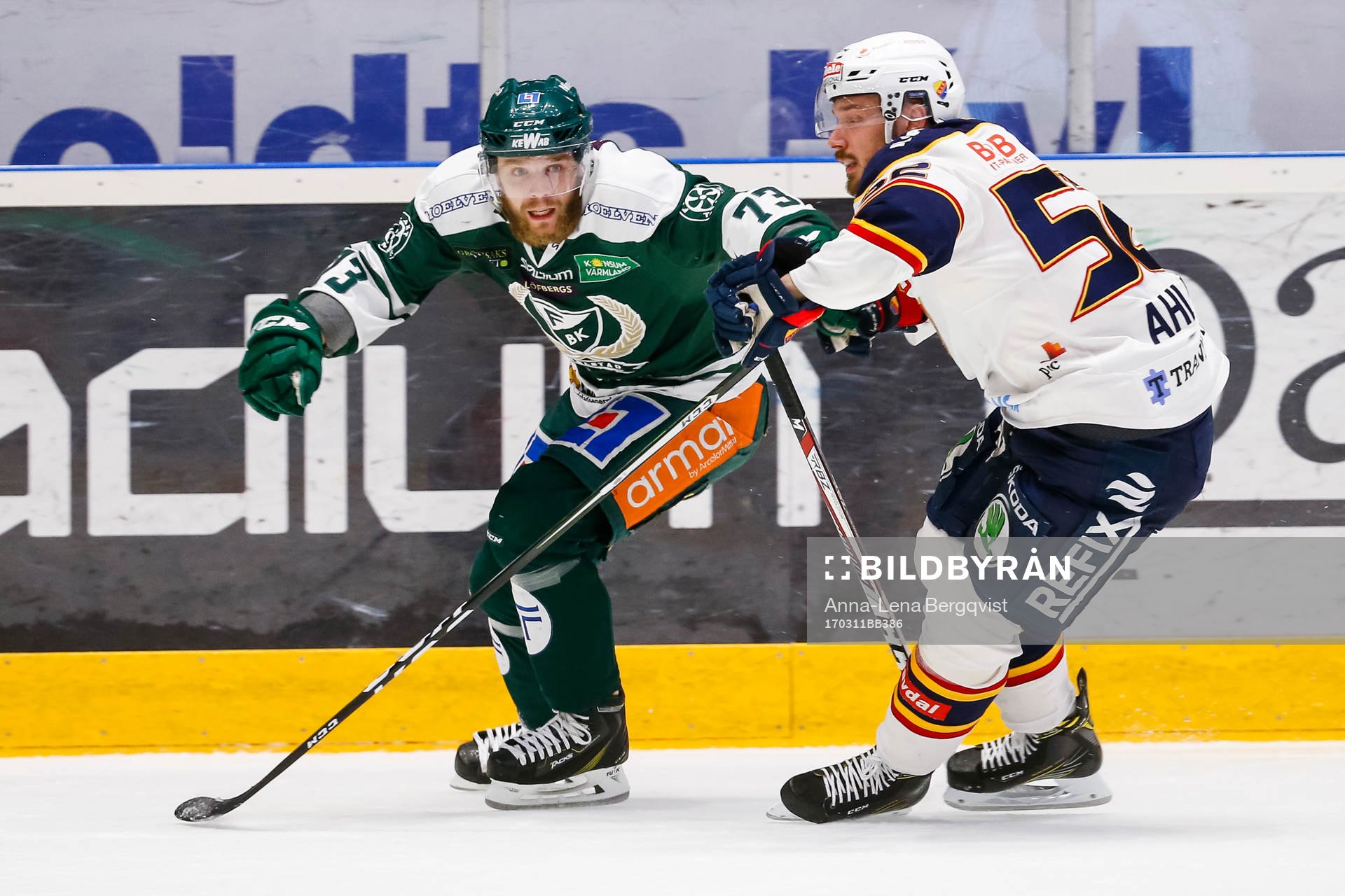 Färjestads Anton Grundel och Djurgårdens Mikael Ahlén