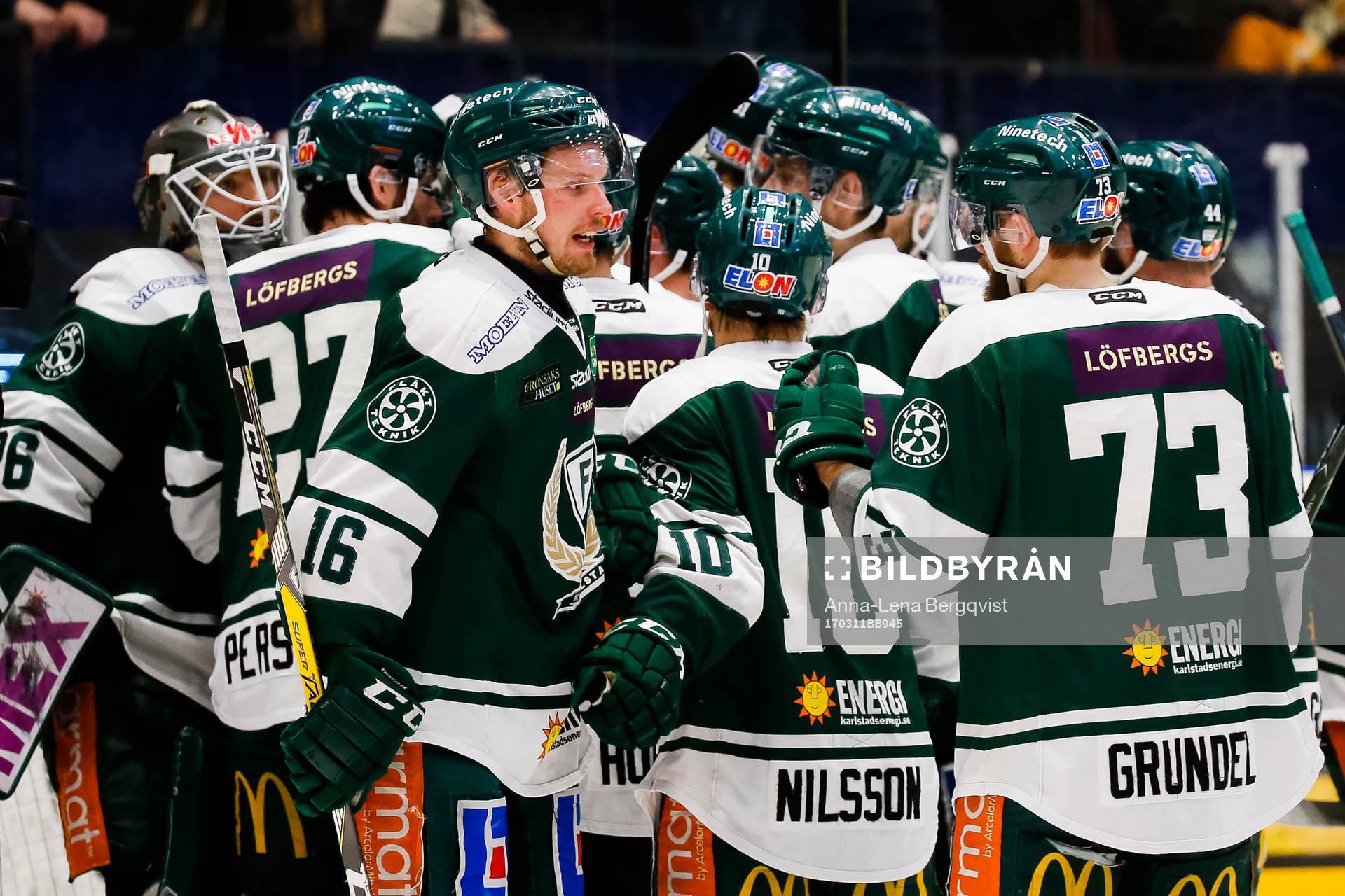 Färjestads Alexander Johansson jublar
