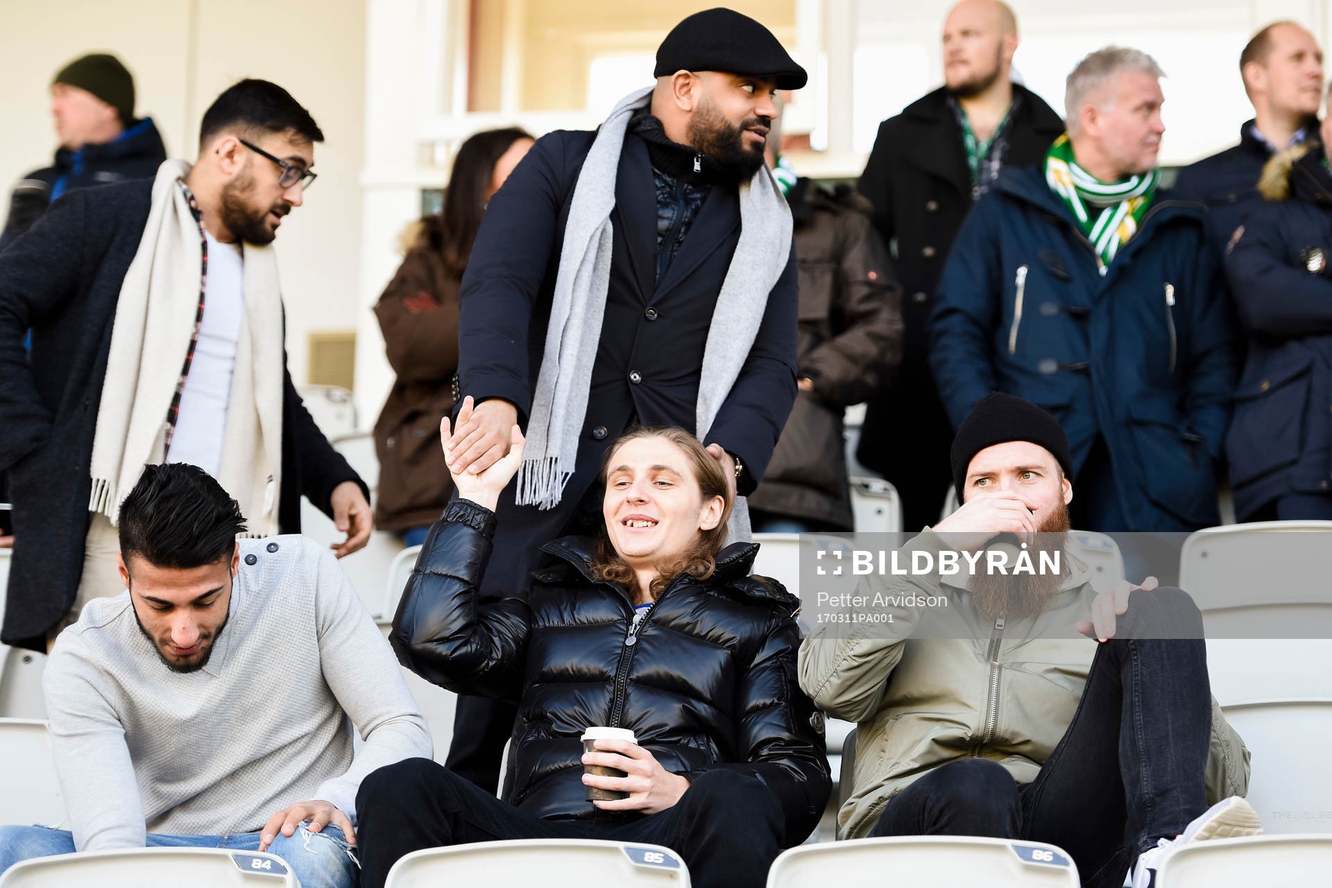 Malmö FFs Pawel Cibicki och Jo Inge Berget på läktaren