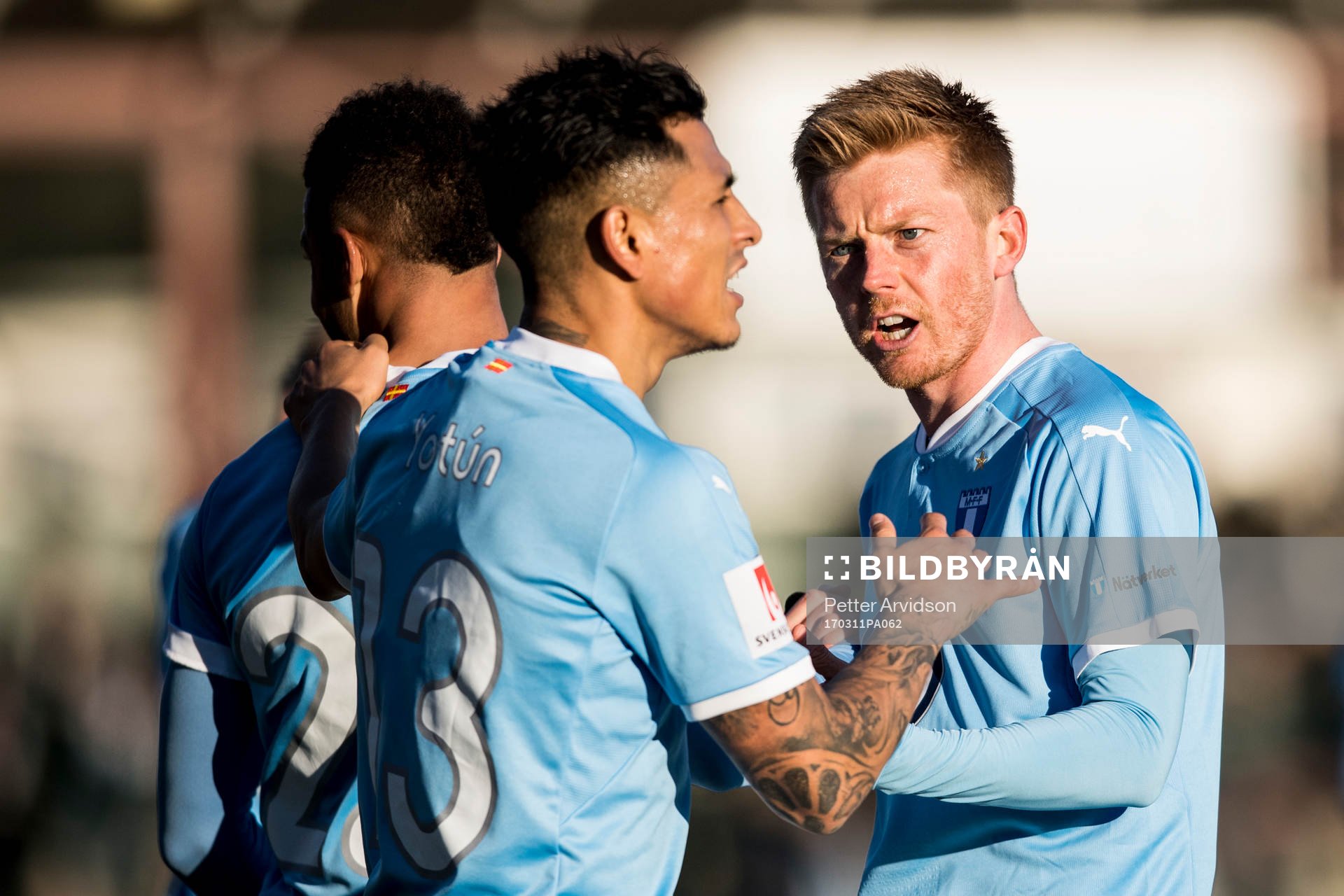 Malmö FFs Anders Christiansen och Yoshimar Yotún jublar