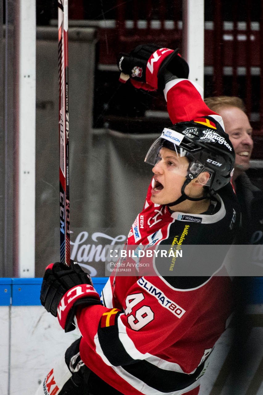 Malmö Redhawks Rhett Rakhshani jublar