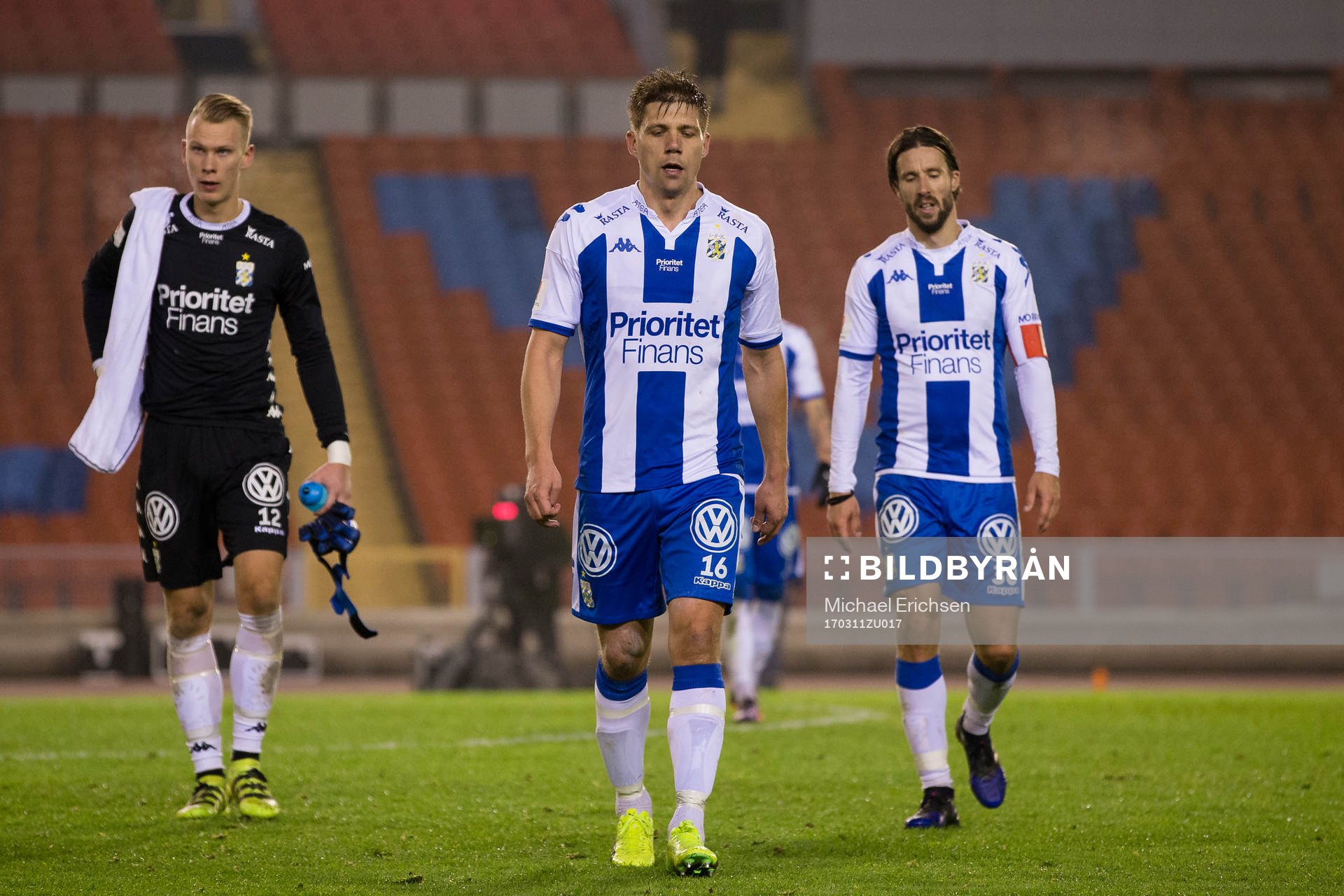 IFK Göteborgs målvakt Pontus Dahlberg, Mikael Boman och
