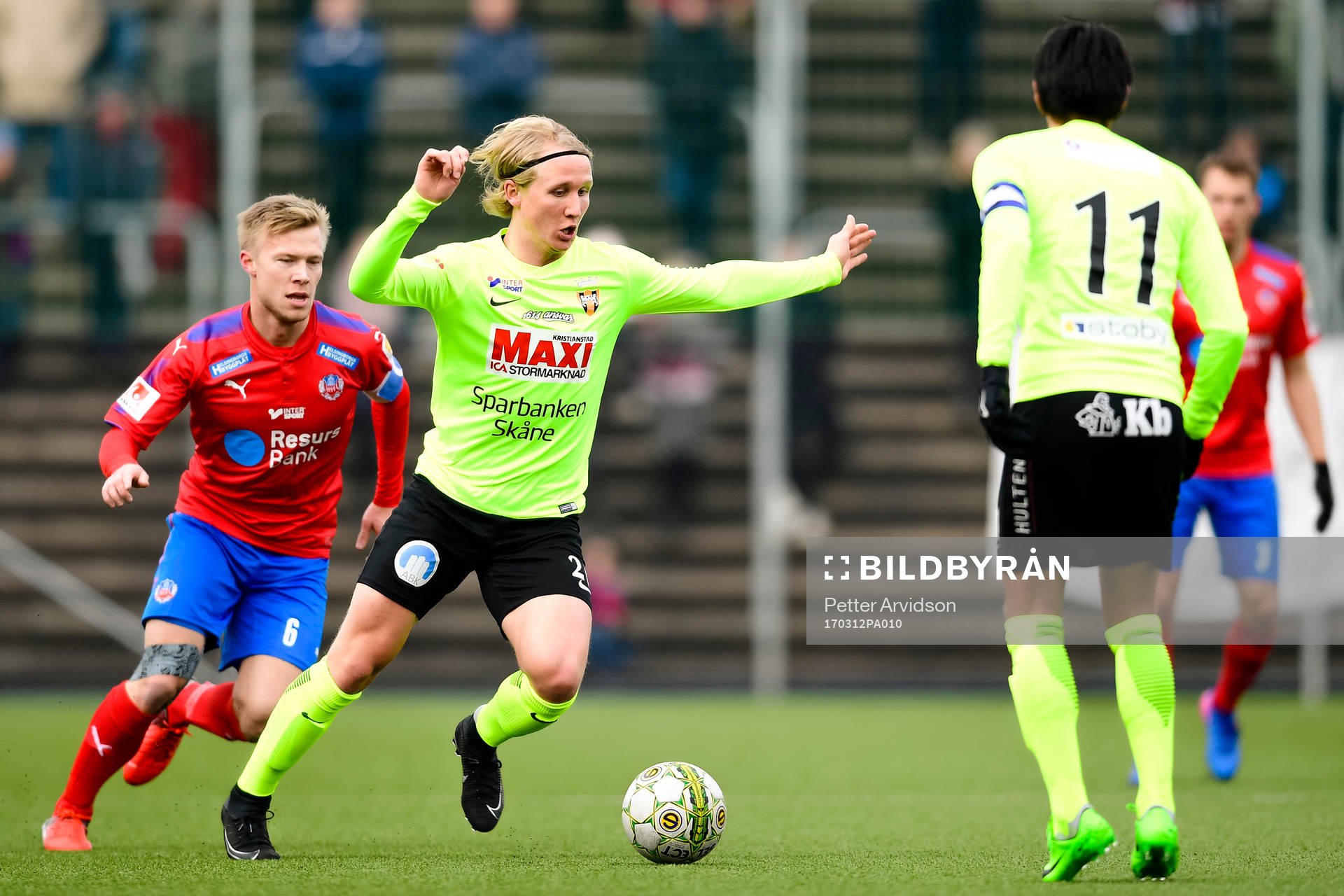 Helsingborgs Andreas Landgren och Kristianstads Andre Kamp