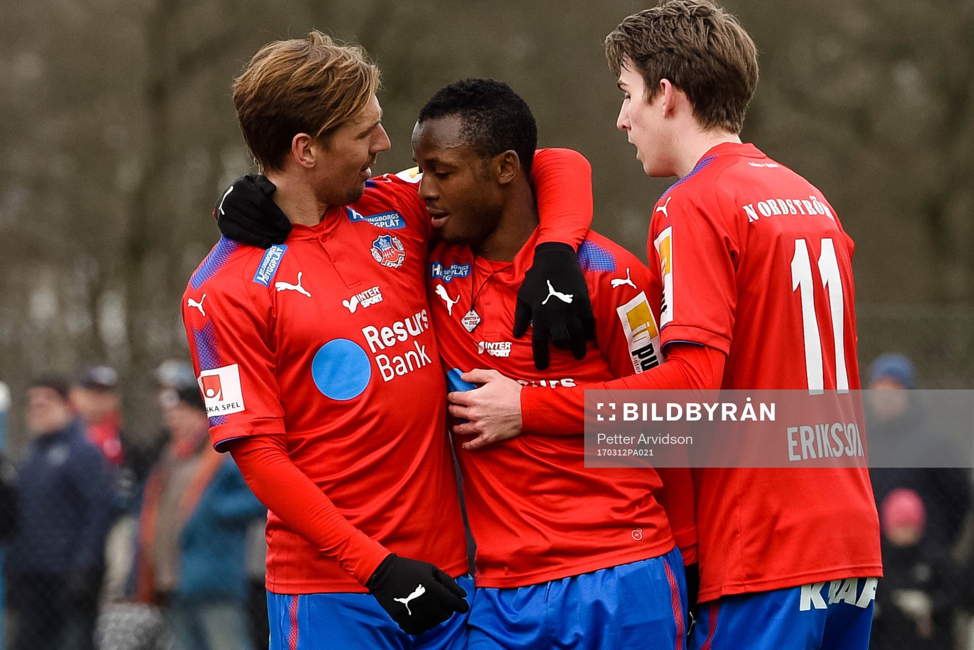 Helsingborgs Adam Eriksson, Martin Christensen  och Monday