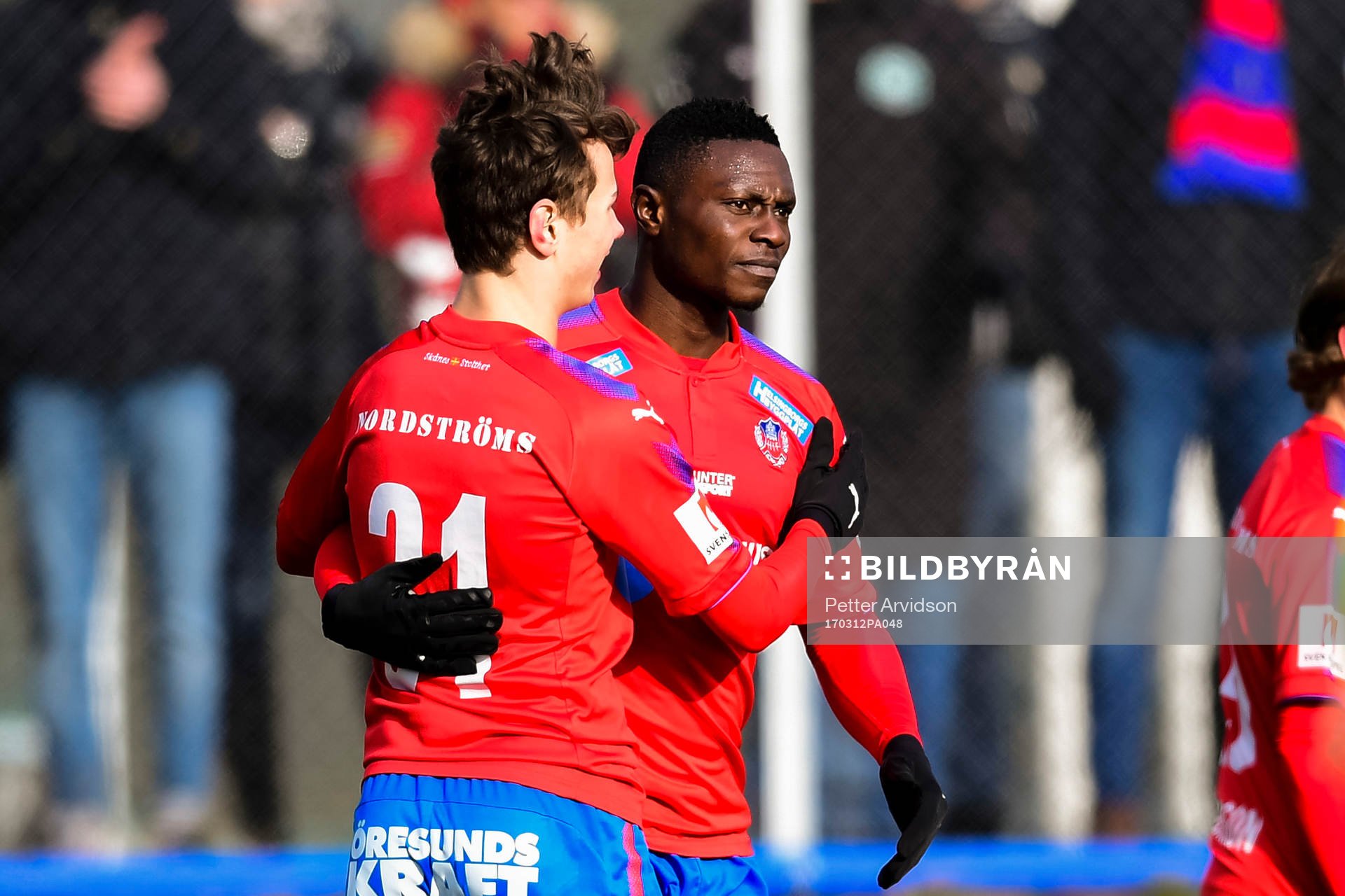Helsingborgs Oke Akpoveta  och Alex Timossi Andersson