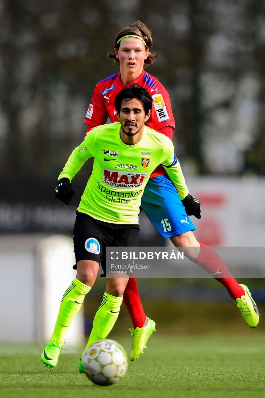 Kristianstads Antonio Rojas och Helsingborgs Max Svensson