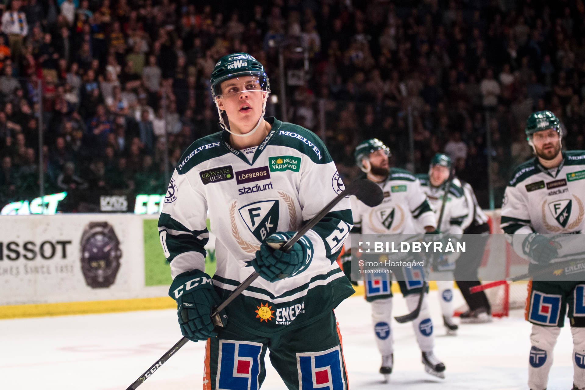 Färjestads Joel Eriksson Ek jublar