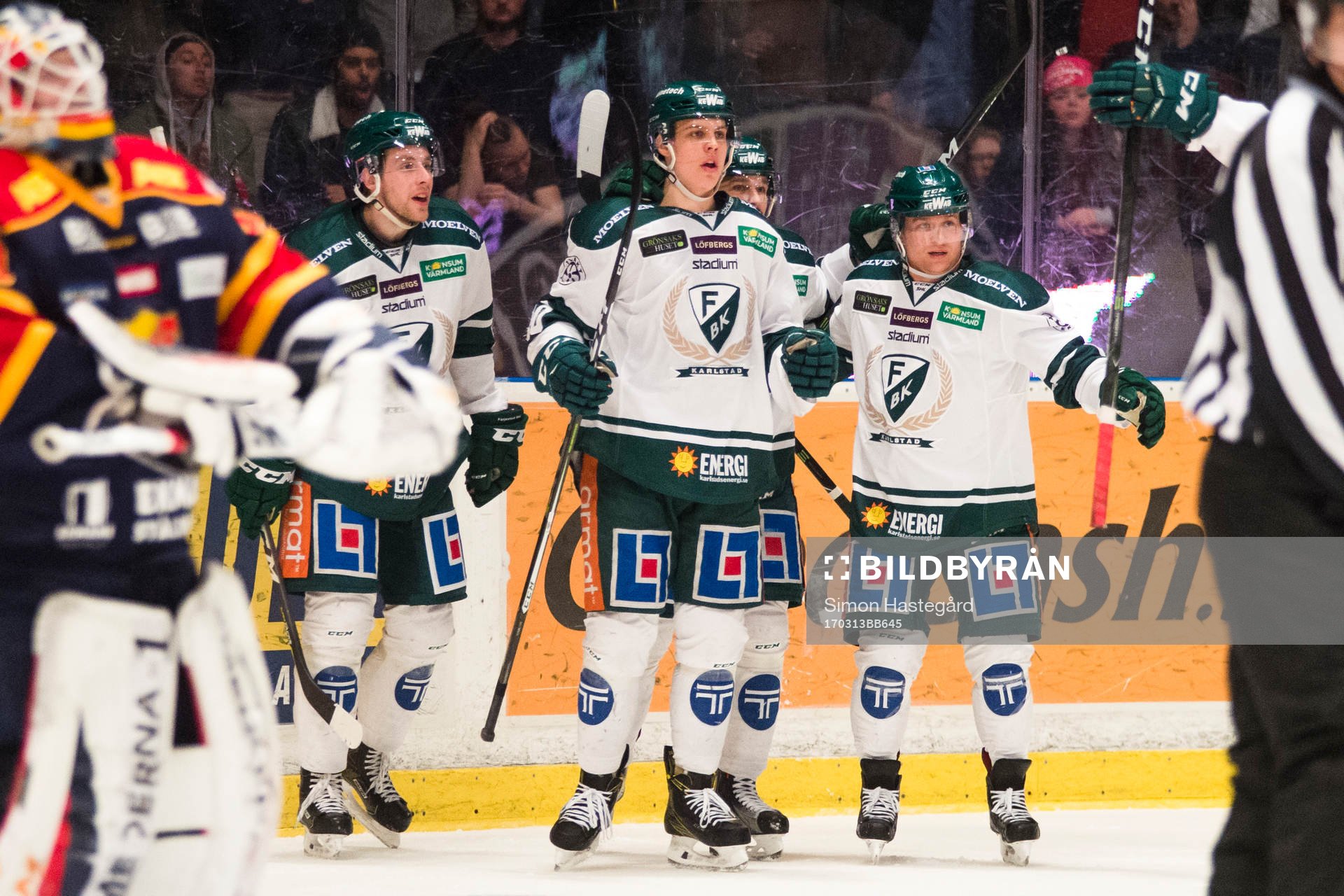 Färjestads Joel Eriksson Ek jublar