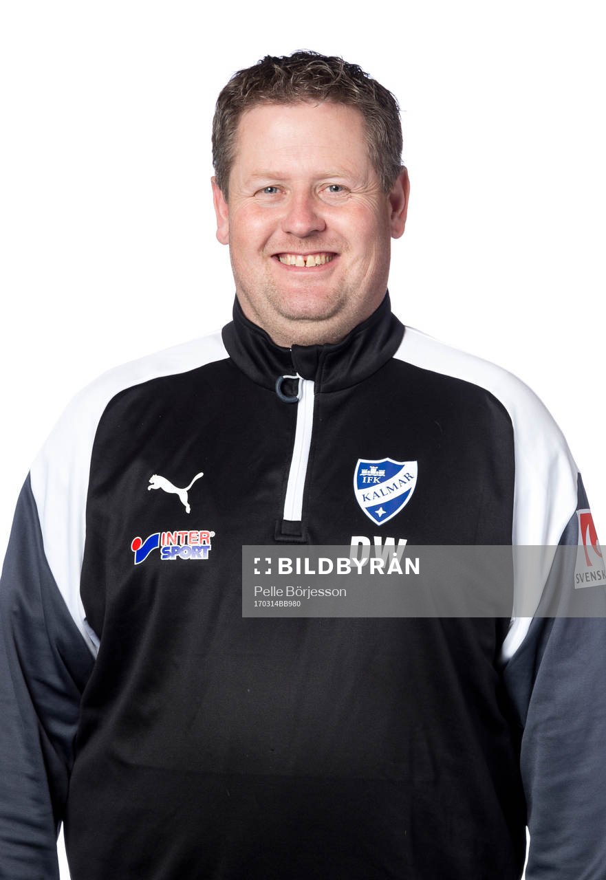 Kalmars målvaktstränare Daniel Ward poserar för ett porträtt den 14 mars 2017 i Kalmar.