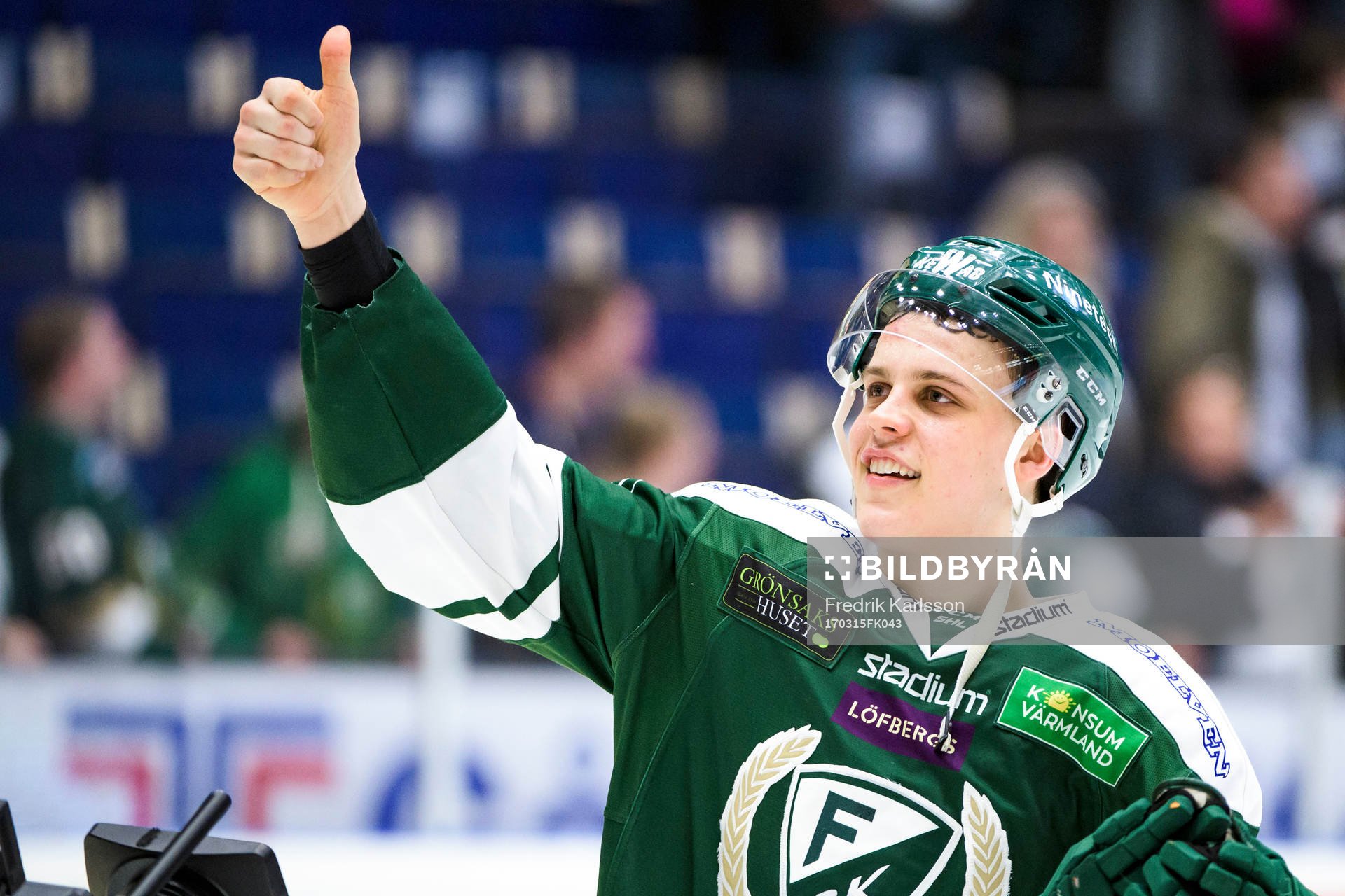 Färjestads Joel Eriksson Ek jublar
