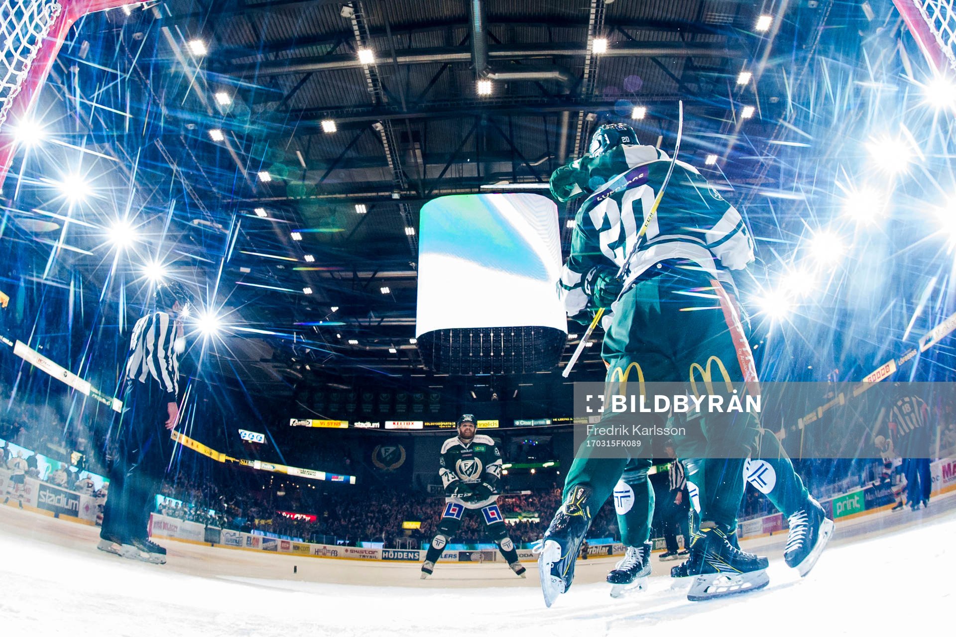 Färjestads Joel Eriksson Ek, Per Åslund och Magnus Nygren