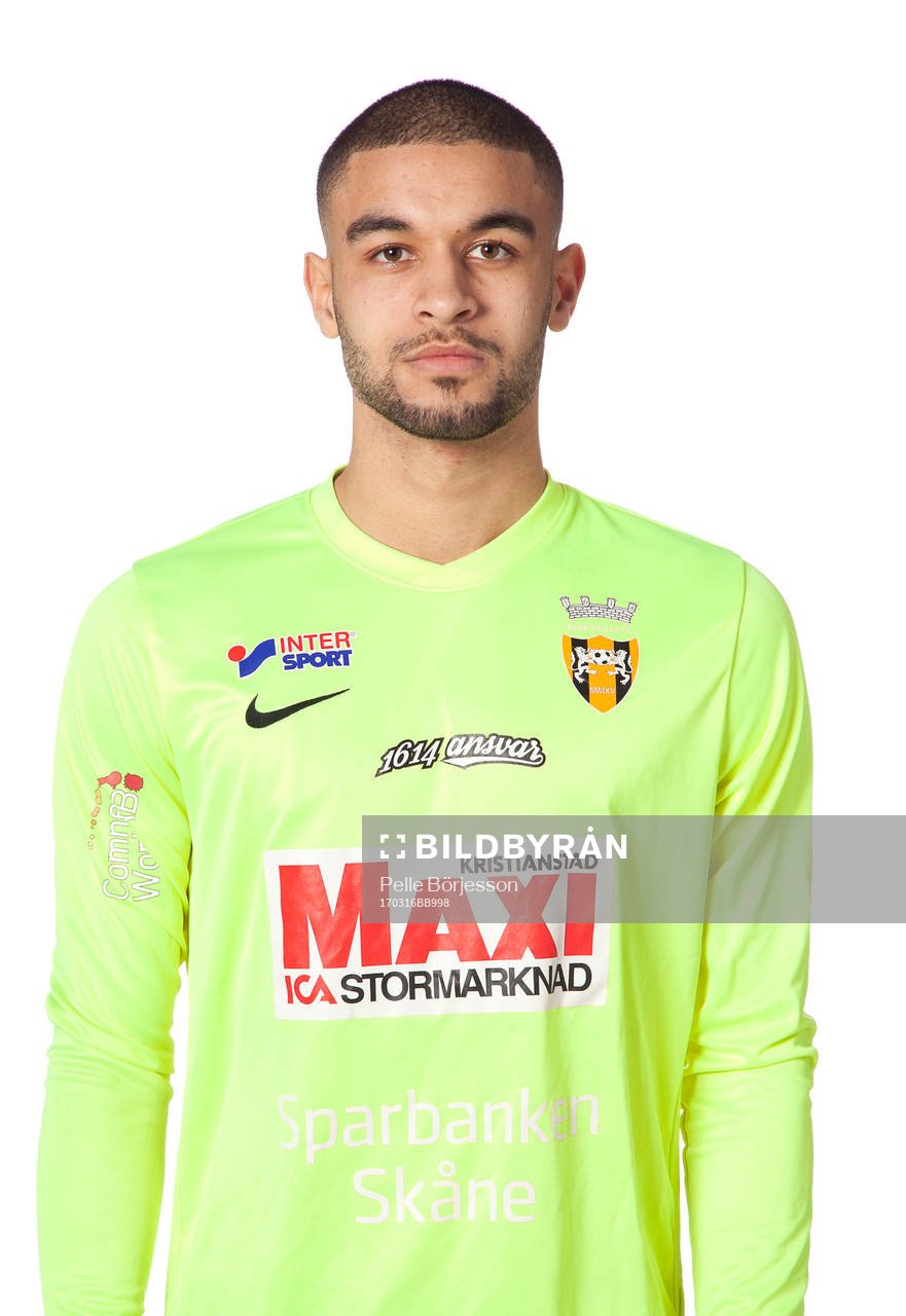 Kristianstads målvakt Sixten Mohlin poserar för ett porträtt den 16 mars 2017 i Kristianstad.