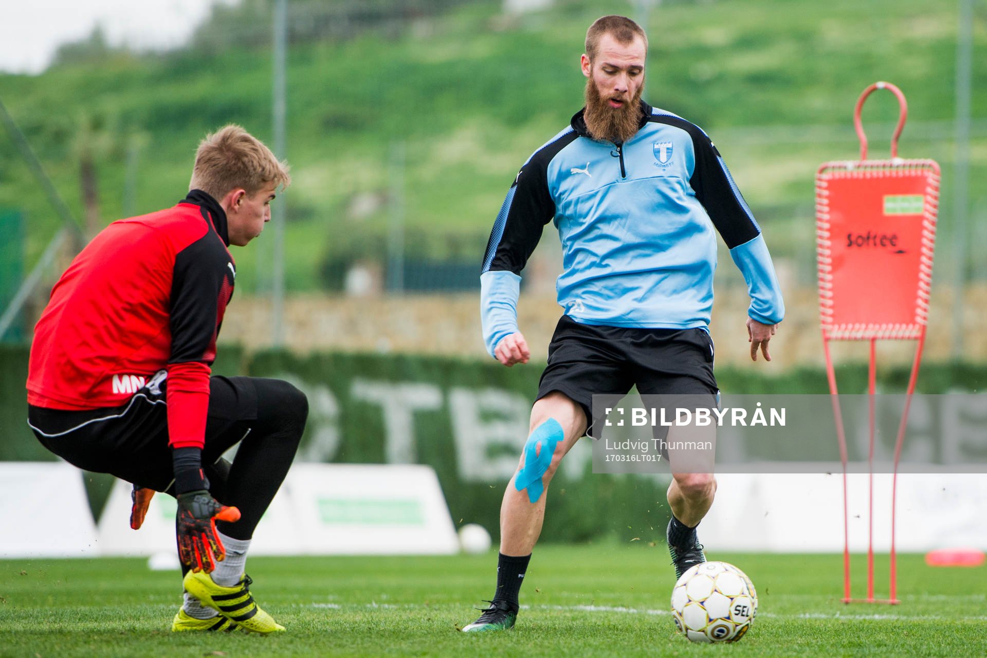 Jo Inge Berget under en träning under Malmö FFs träningsläger den 16 mars 2017 i Marbella.