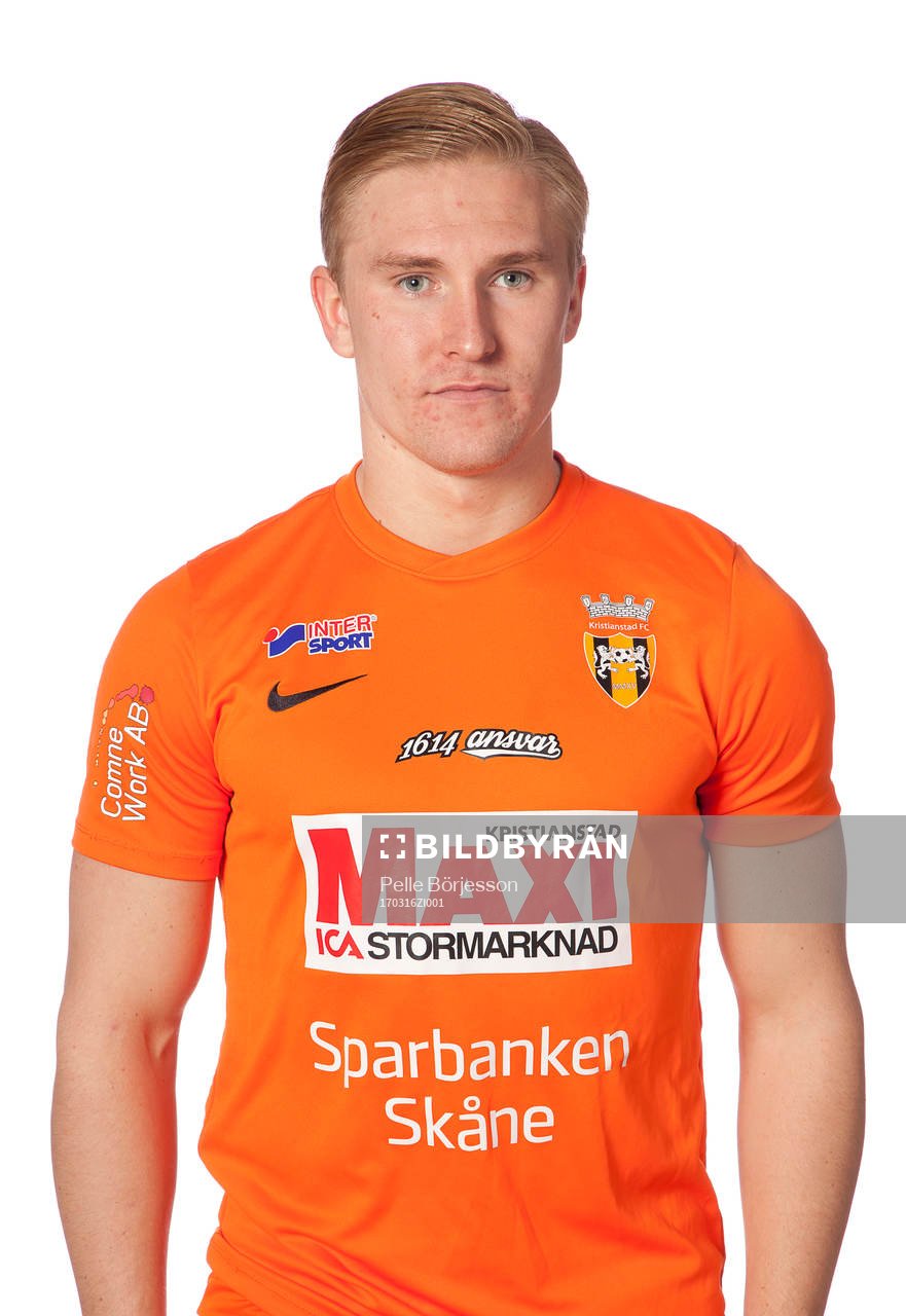 Kristianstads Oliver Ekroth poserar för ett porträtt den 16 mars 2017 i Kristianstad.