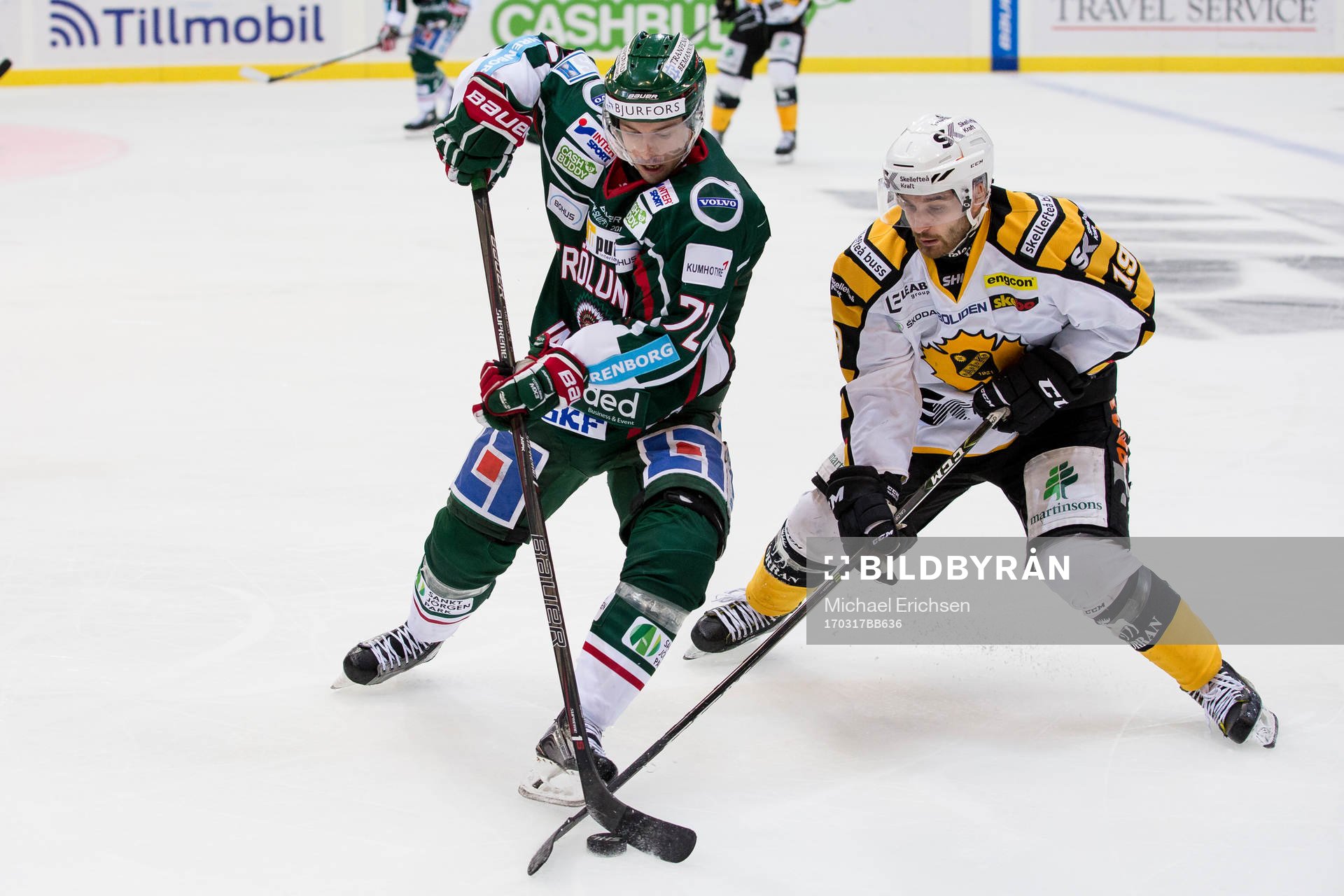 Frölundas Patrik Carlsson mot Skellefteås Andrew Calof