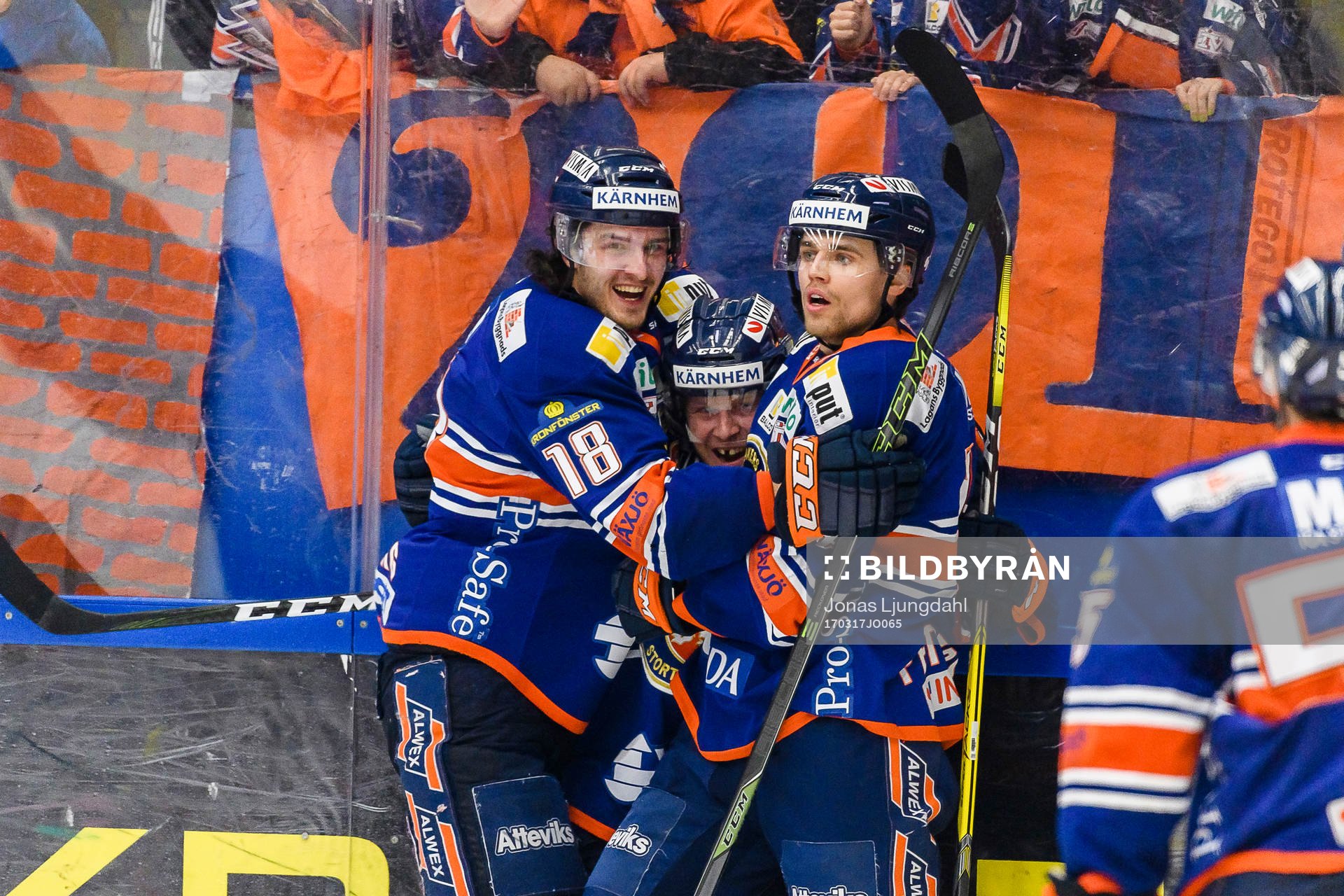 Växjös Dennis Everberg, Tuomas Kiiskinen  och Emil