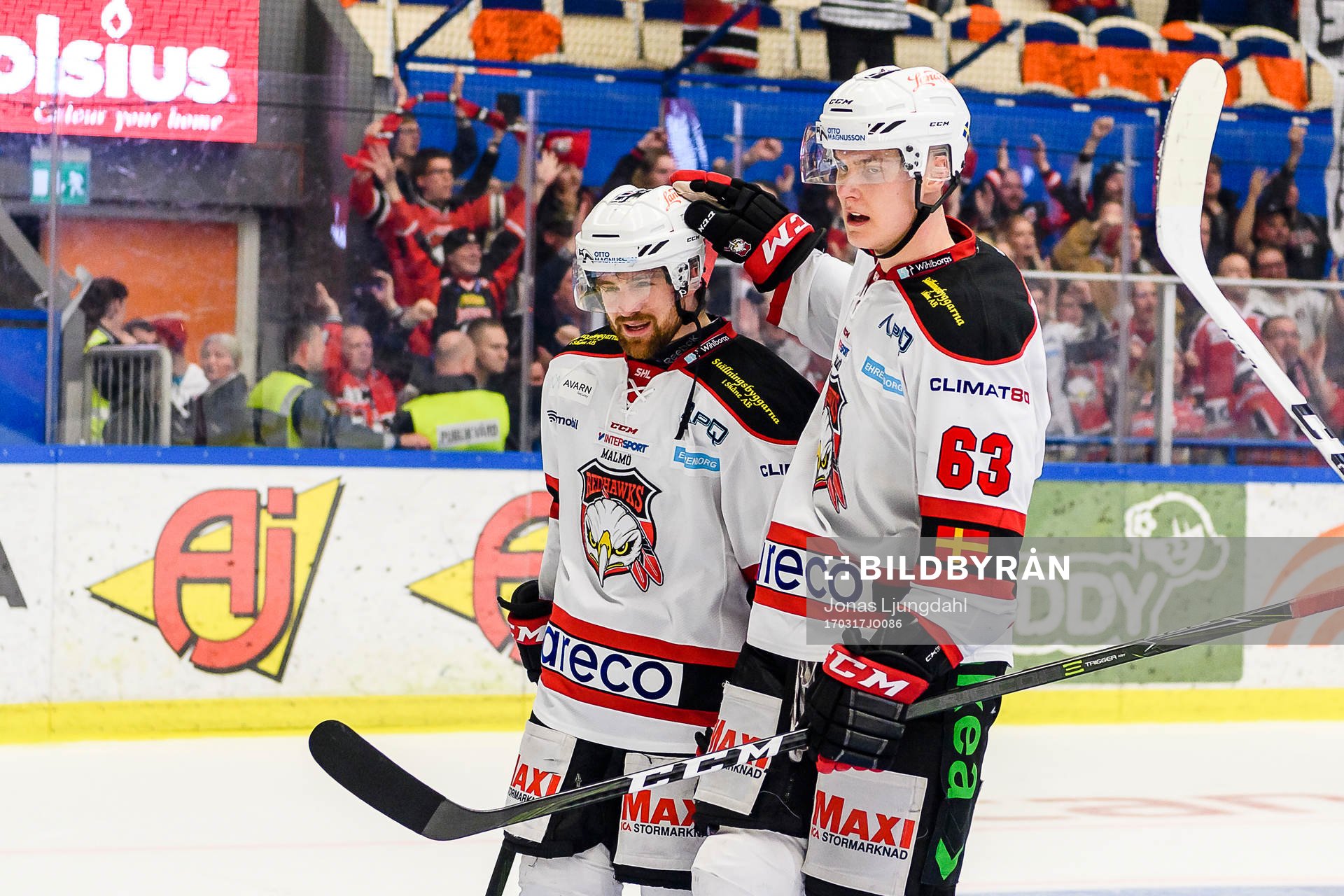 Malmö Redhawks Nichlas Hardt, Fredrik Händemark och Rhett