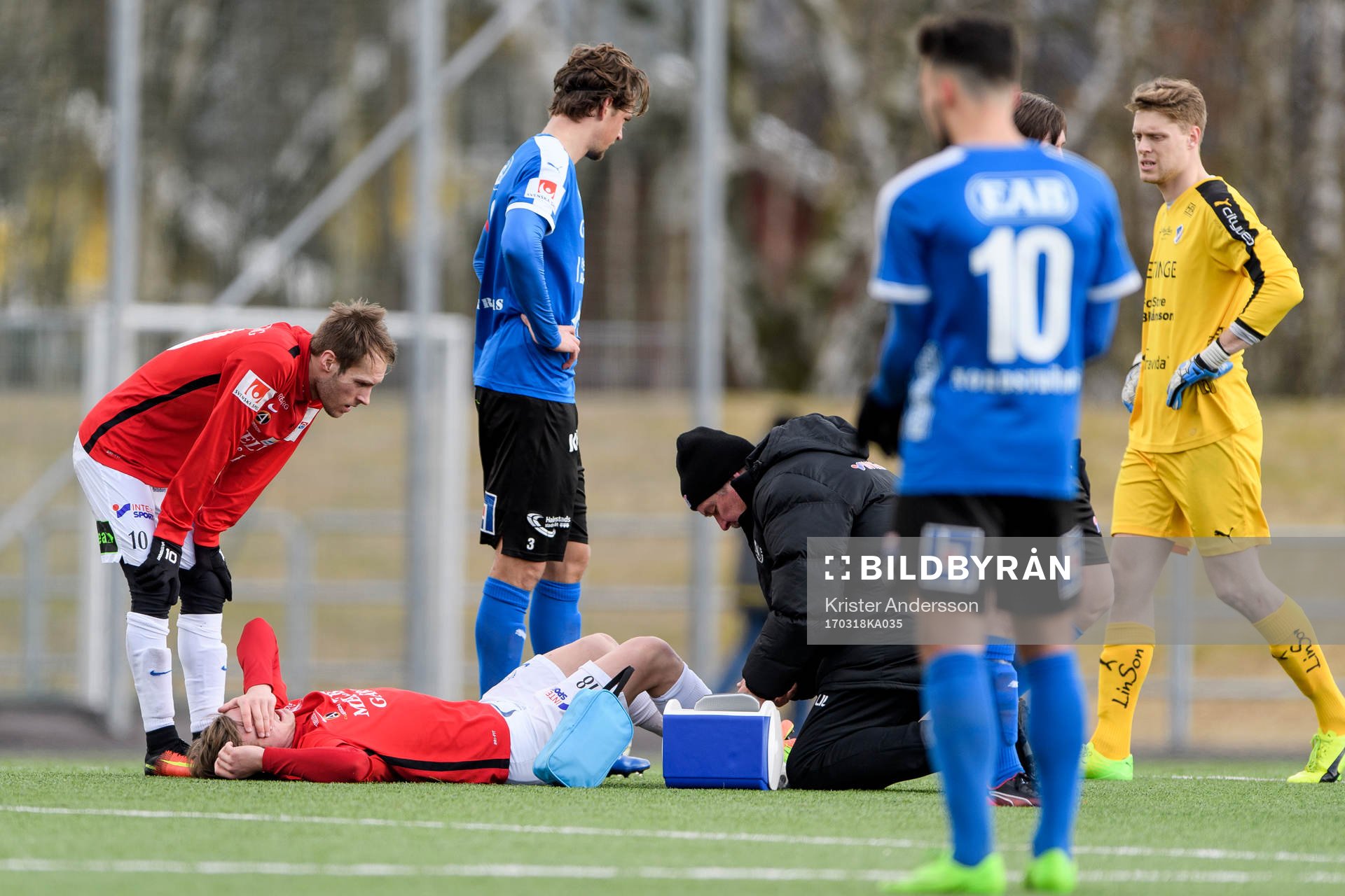 Trelleborgs Hugo Andersson gör sig illa