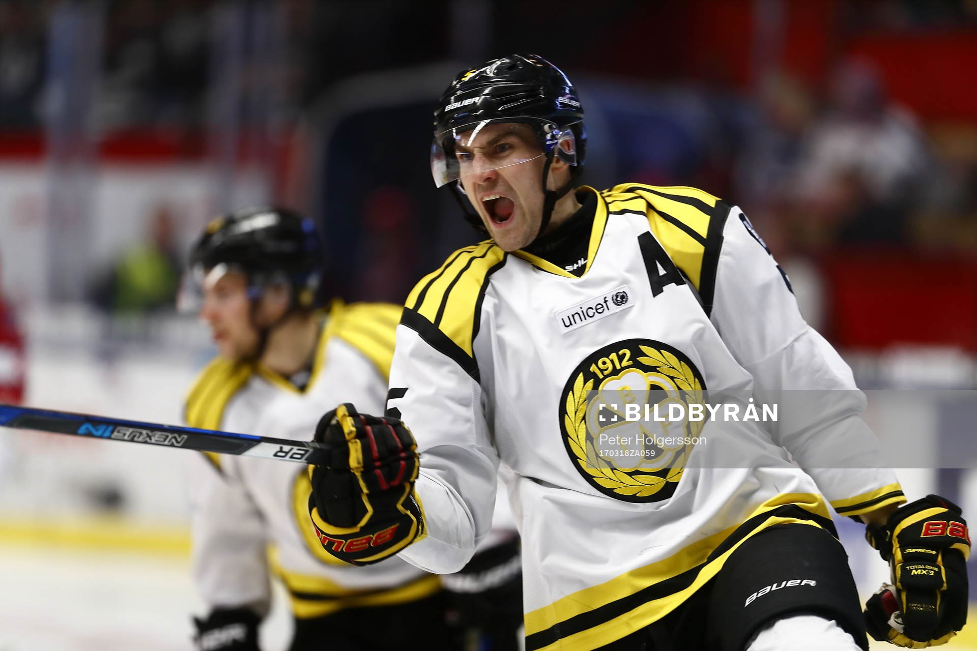 Brynäs Lukas Kilström jublar