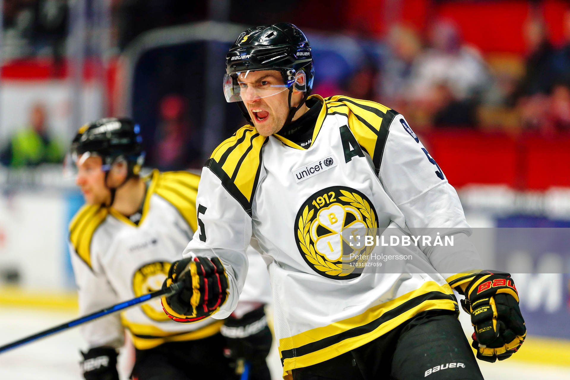 Brynäs Lukas Kilström jublar