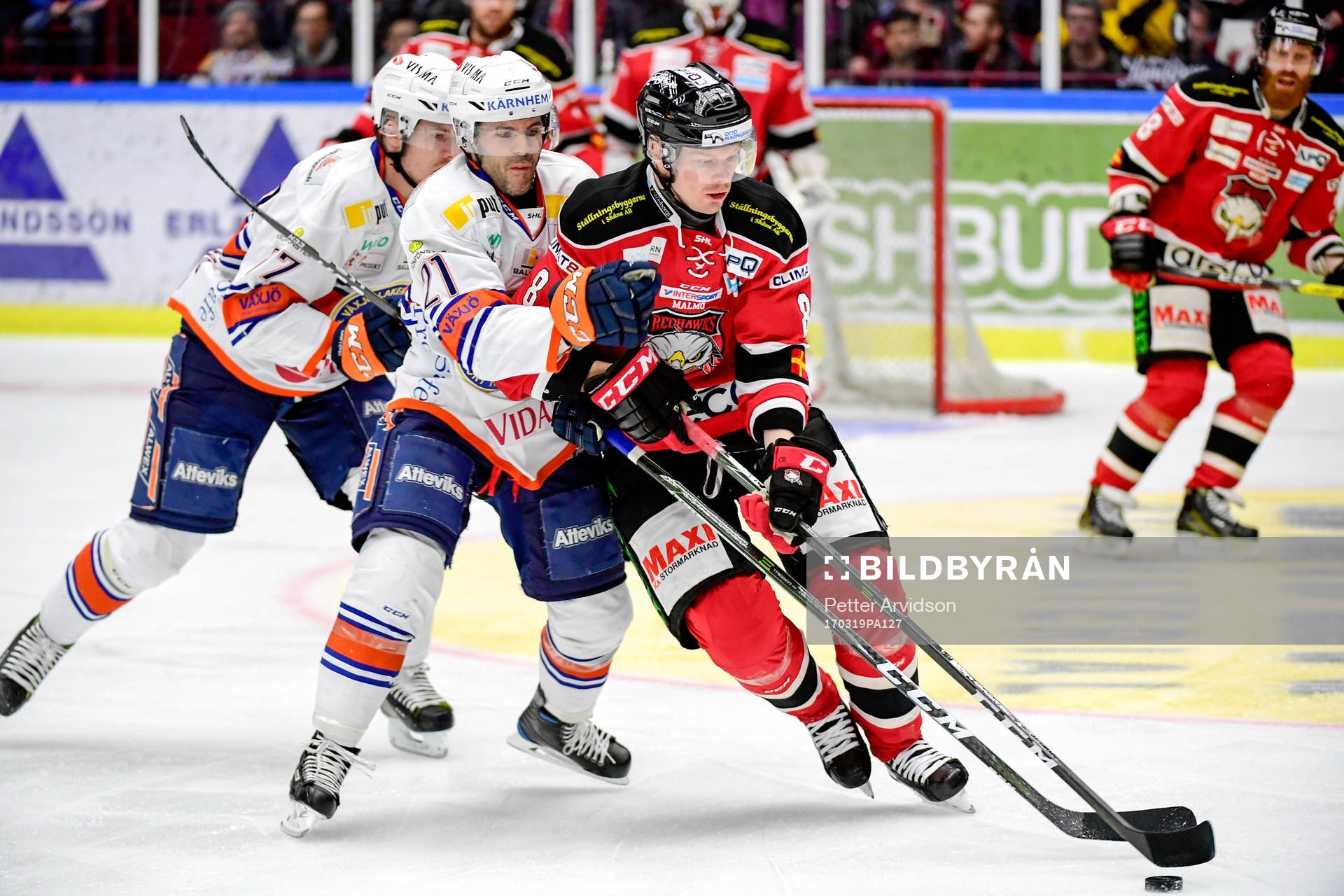 Malmö Redhawks Lars Bryggman och Växjös Cory Murphy