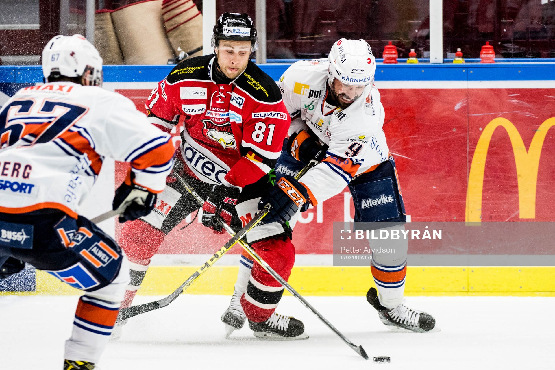 Malmö Redhawks Ilari Filppula och Växjös Josh Hennessy