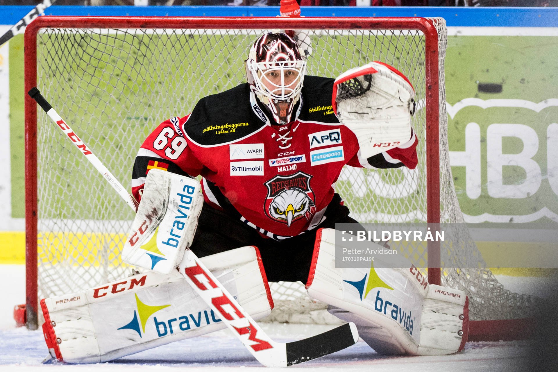 Malmö Redhawks målvakt Oscar Alsenfelt