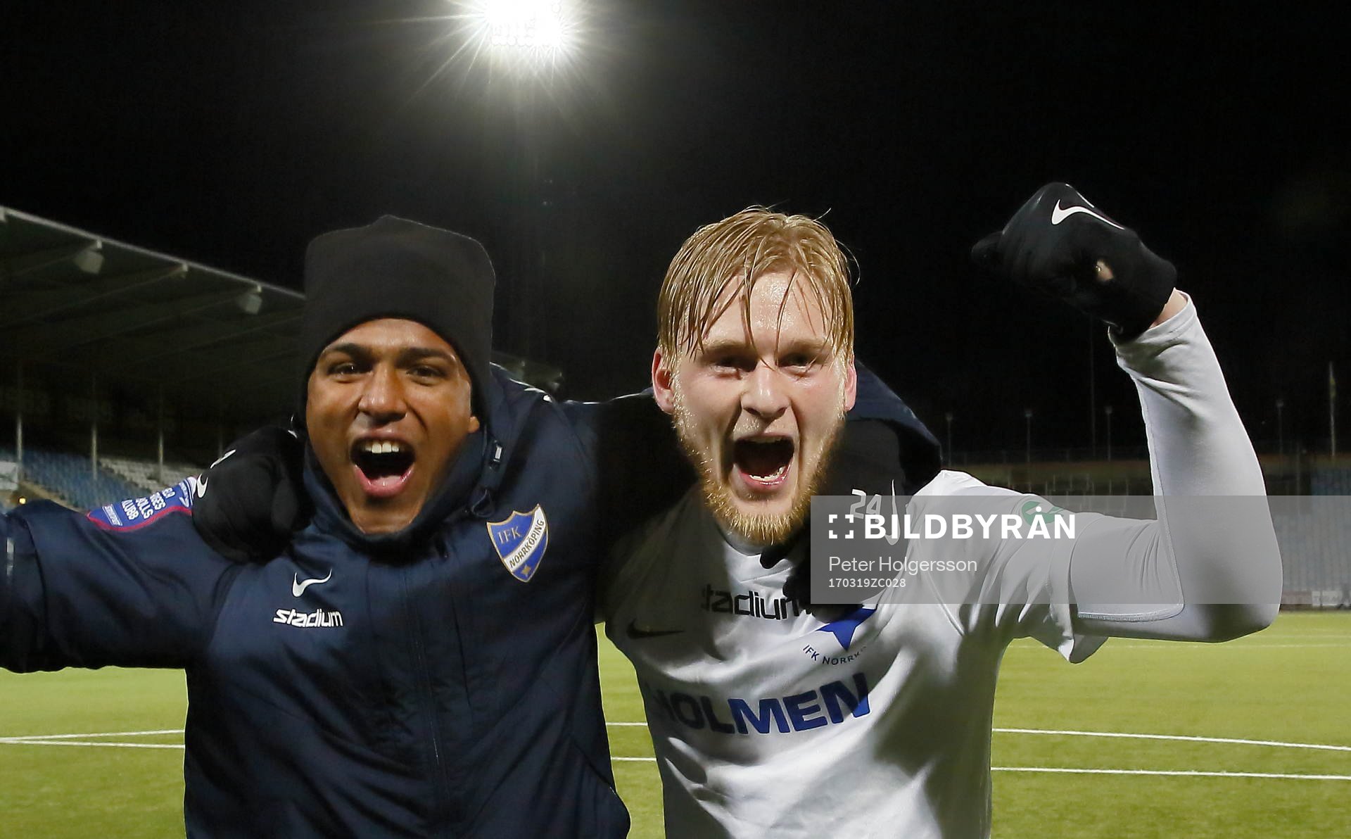 Norrköpings Niclas Eliasson och Kalle Holmberg jublar