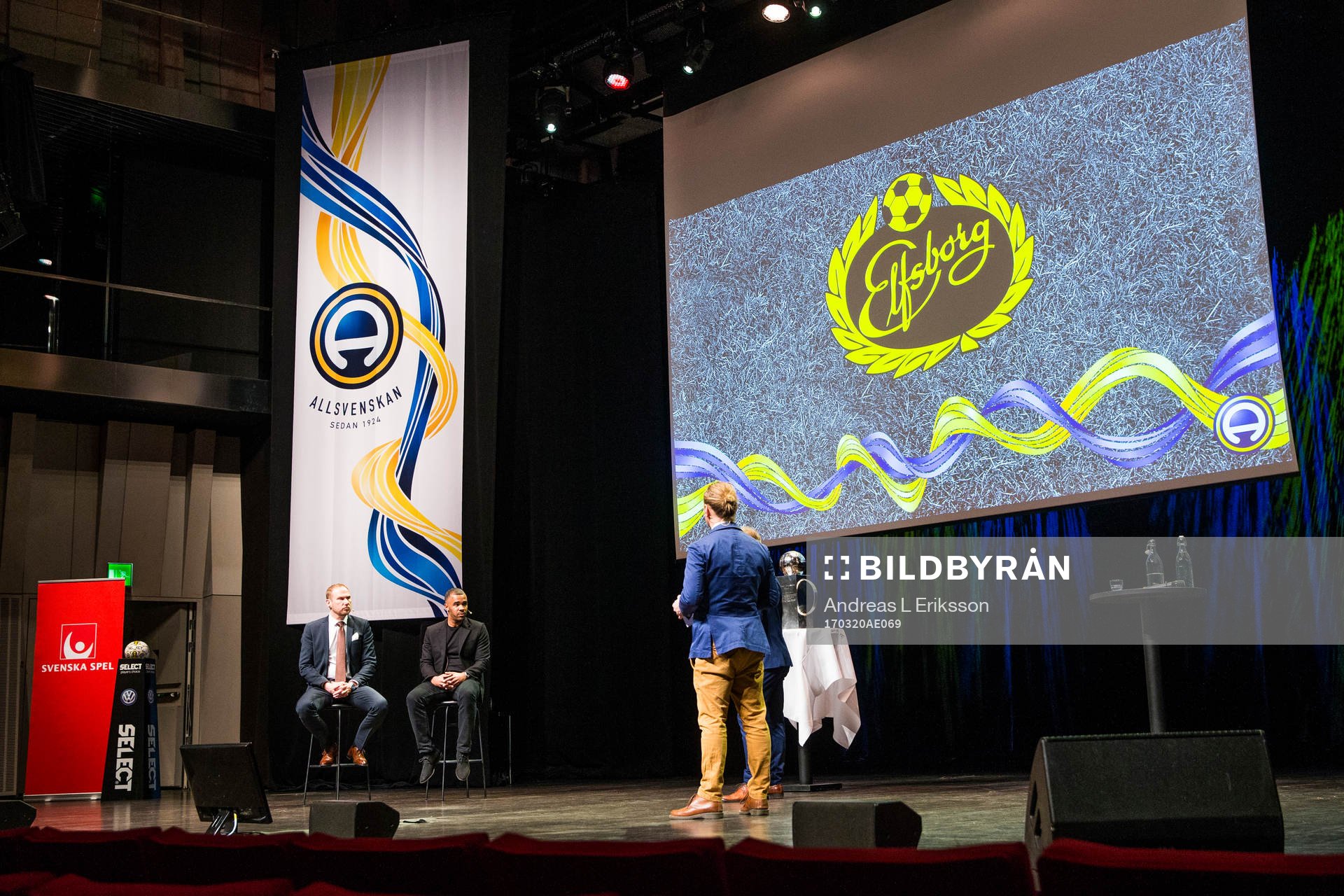 Representanter från Elfsborg på scenen