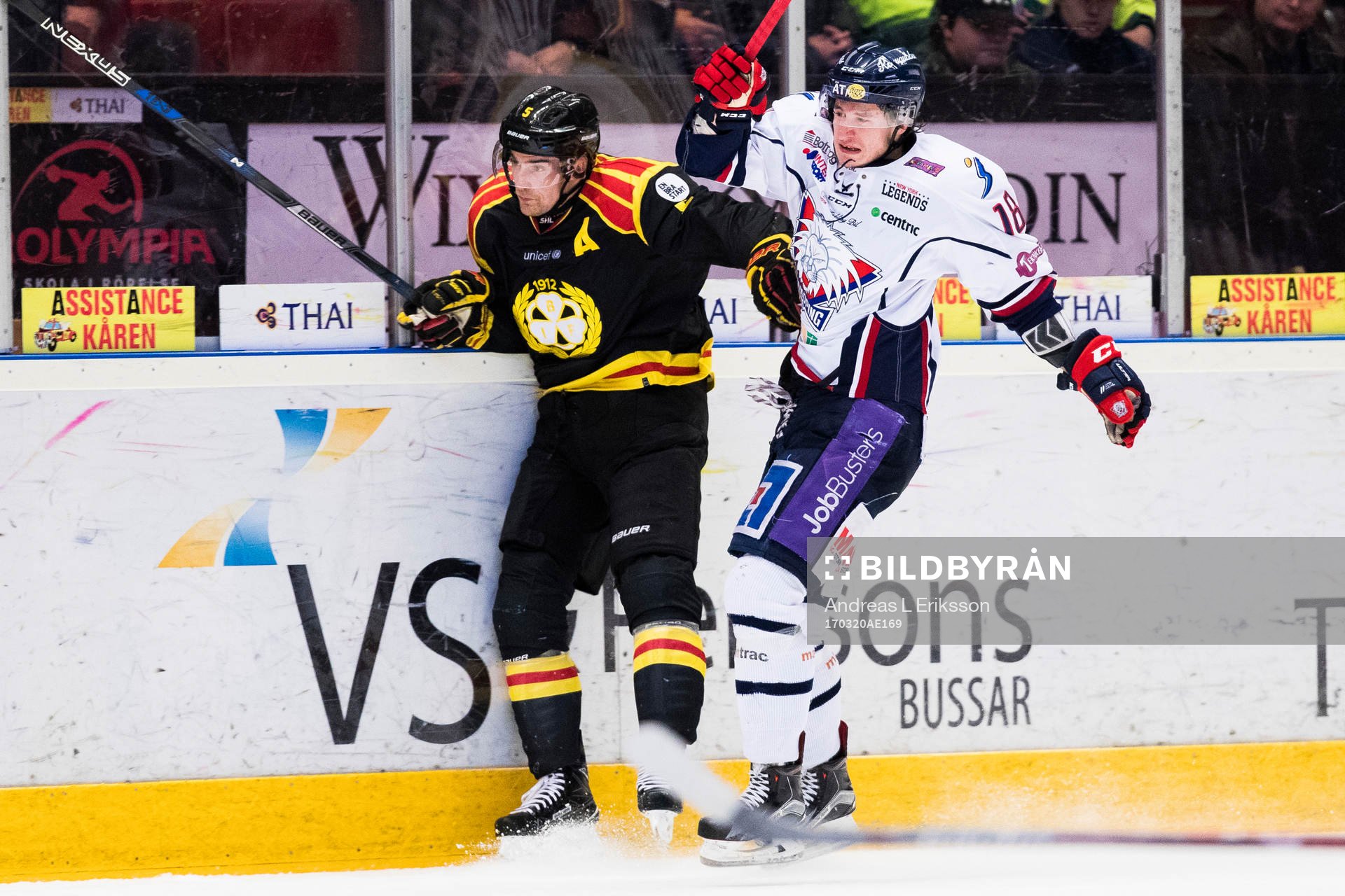Brynäs Lukas Kilström och Linköpings Jacob Lilja