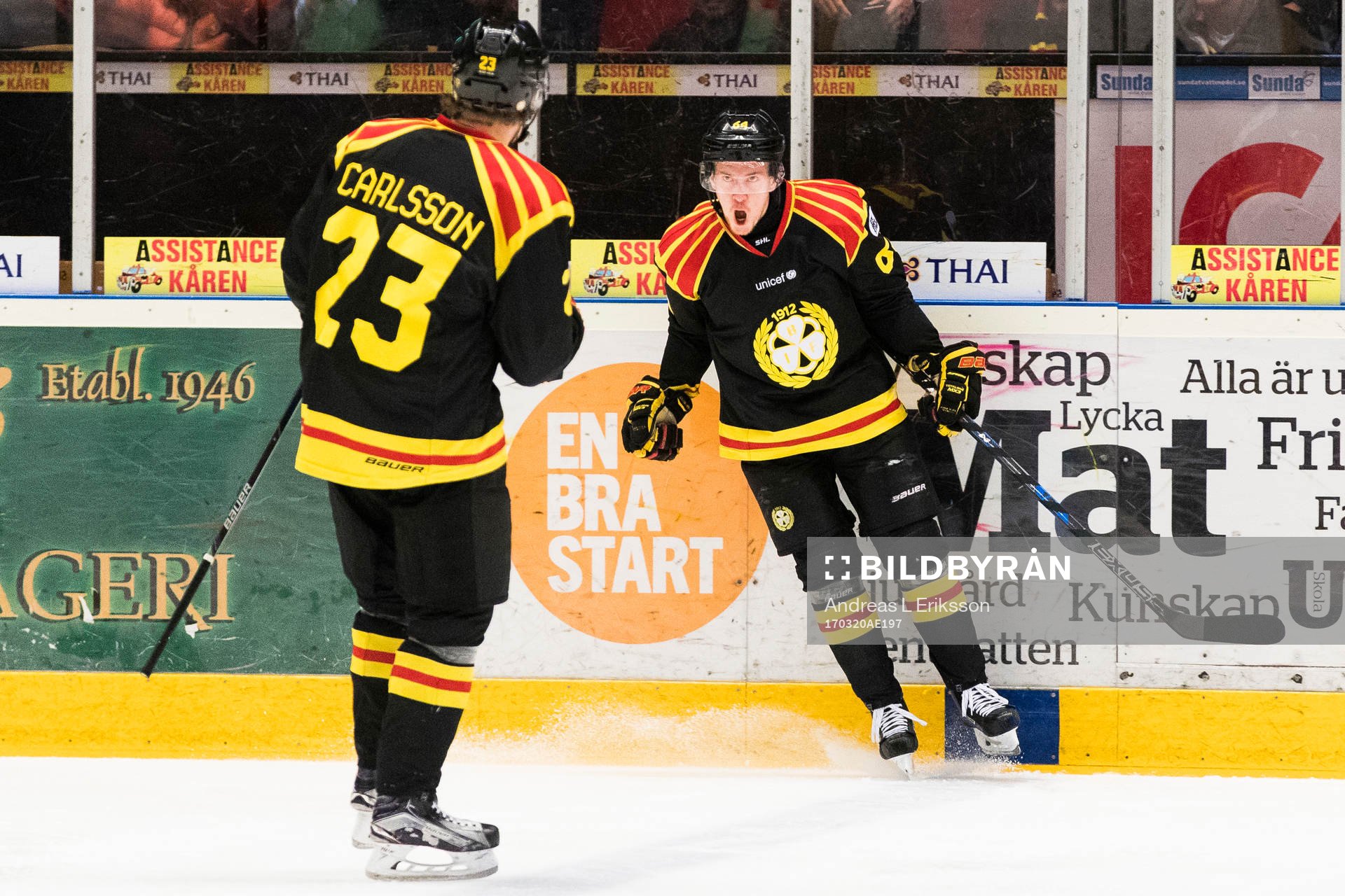 Brynäs Jonathan Pudas jublar