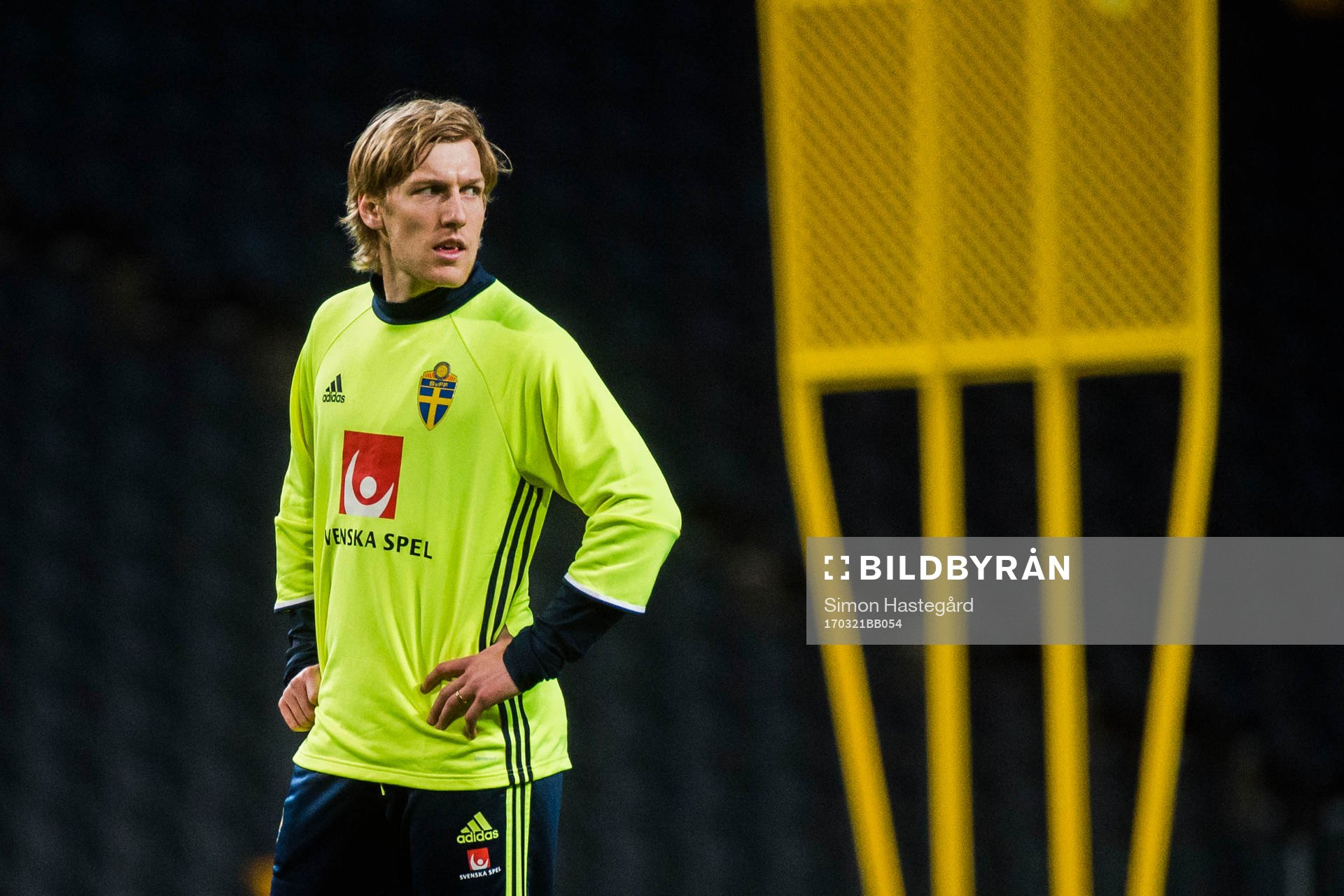 Emil Forsberg en träning med Sveriges fotbollslandslag