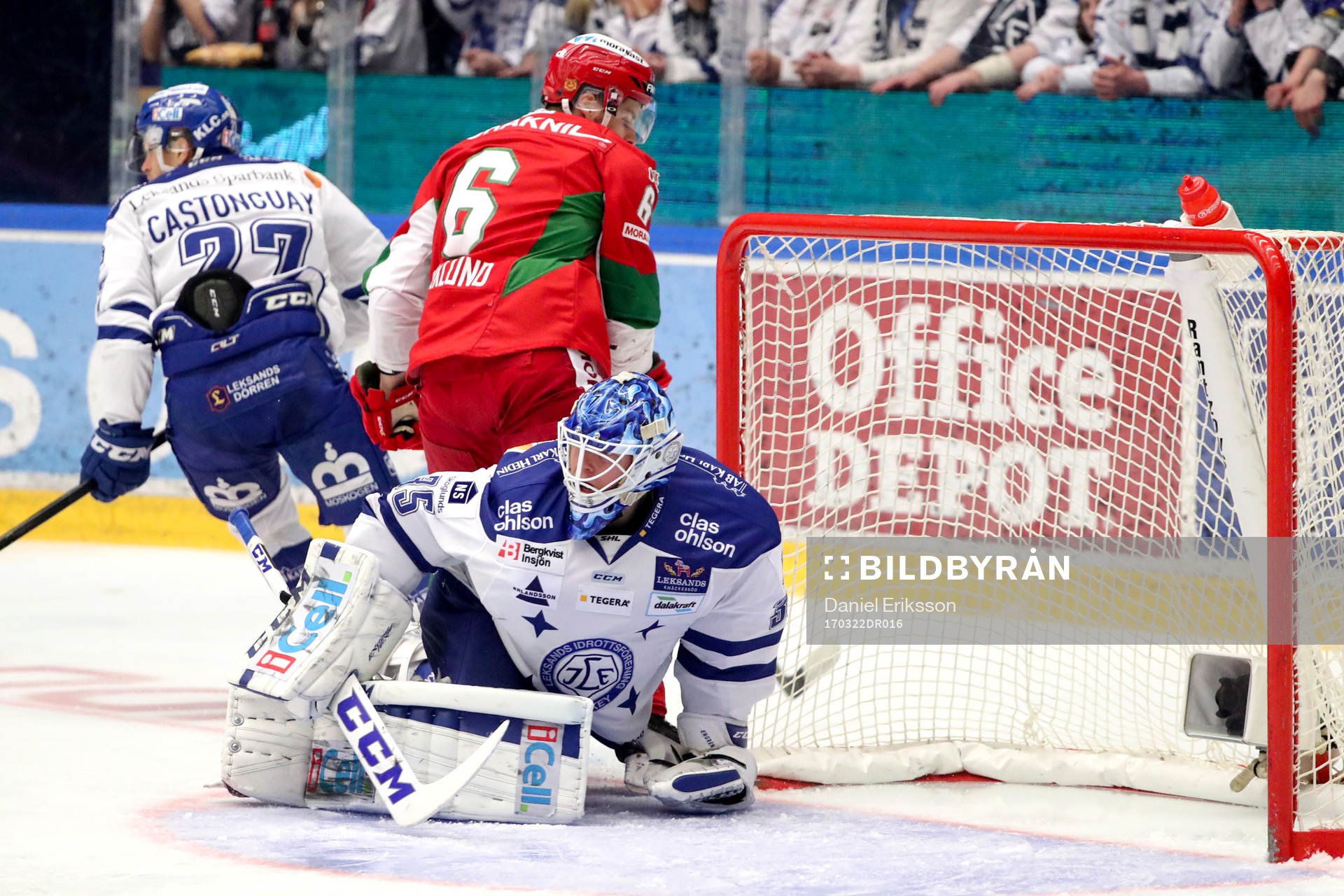 Moras Christoffer Björklund och Leksands Eric Castonguay