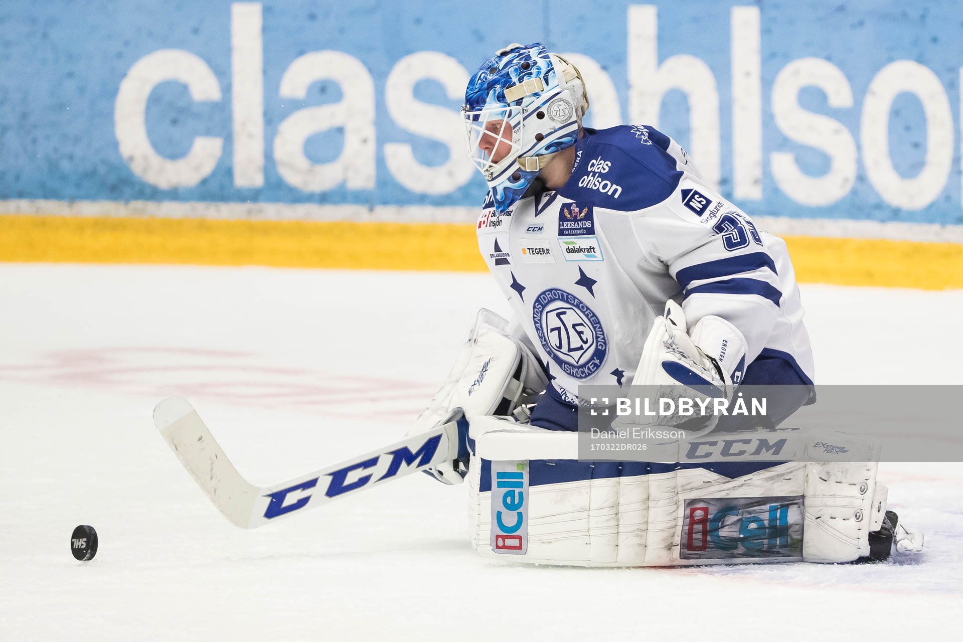 Leksands målvakt Atte Engren  i ishockeymatchen i