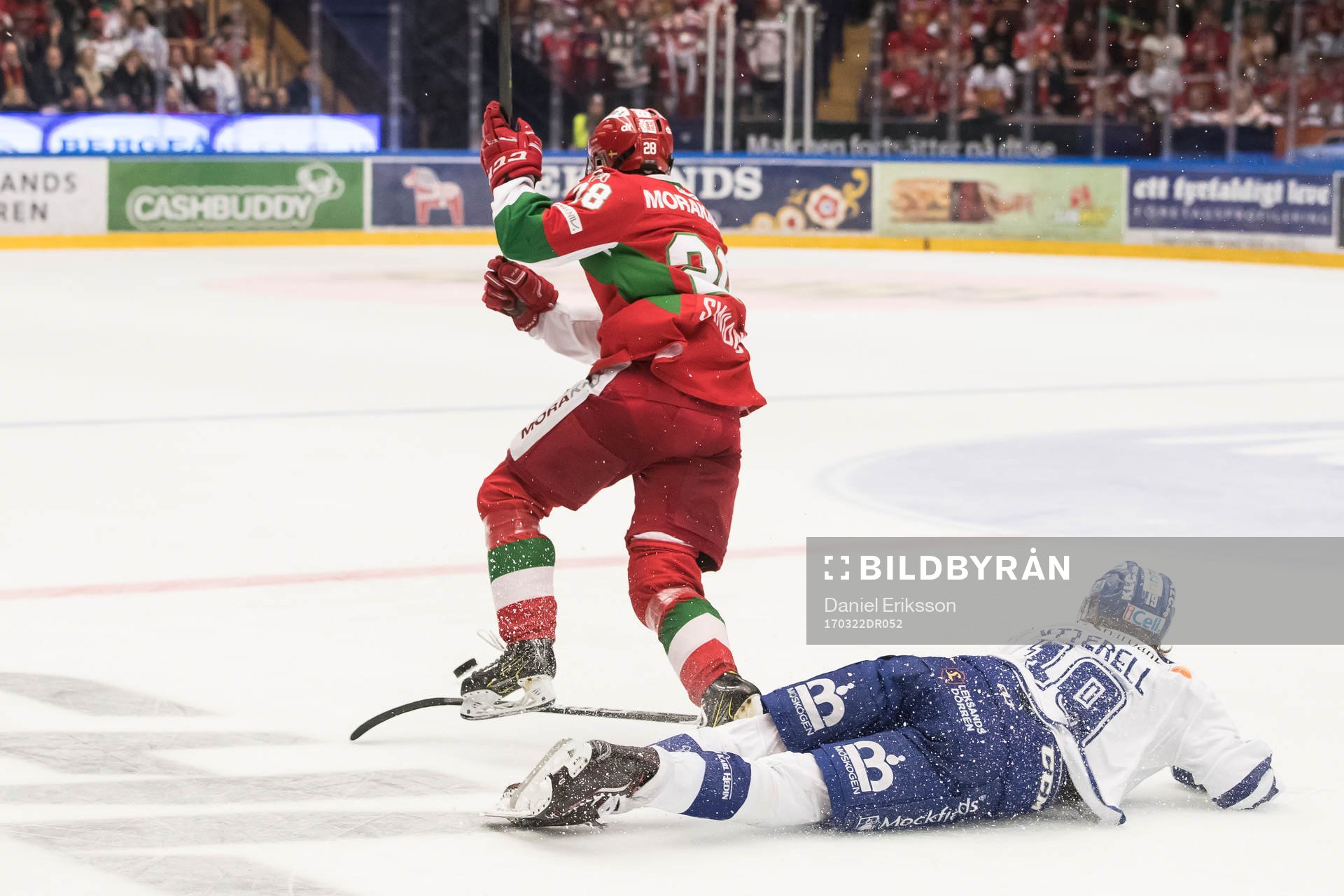 Leksands Alexander Ytterell och Moras Emil Aronsson  i