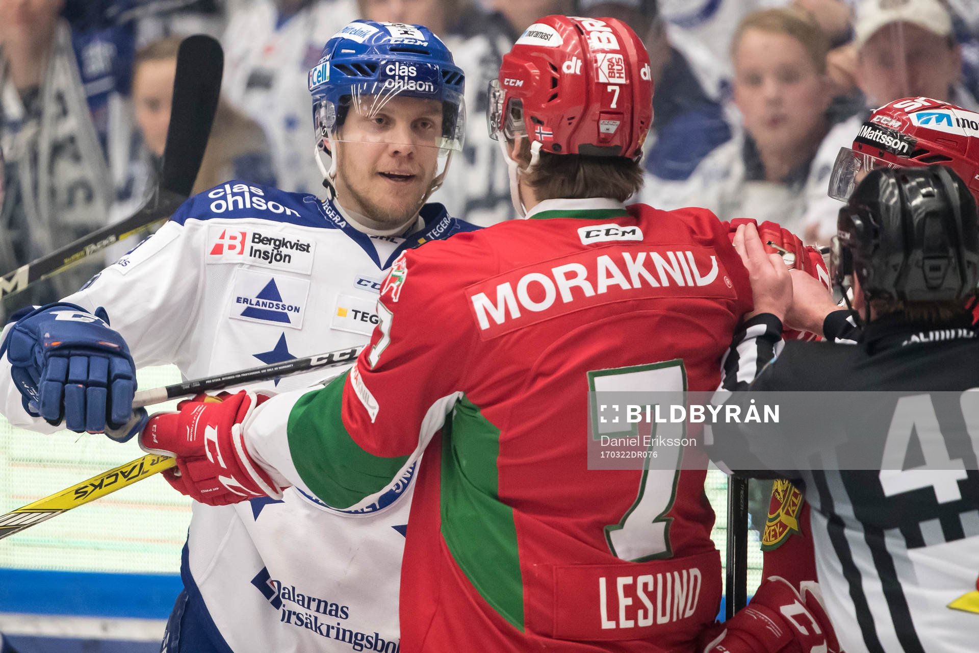 Leksands Lukas Ericsson och Moras Erlend Lesund  i