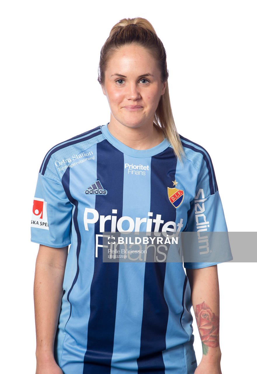 Djurgårdens Sandra Lindkvist poserar för ett porträtt den 22 mars 2017 i Stockholm.