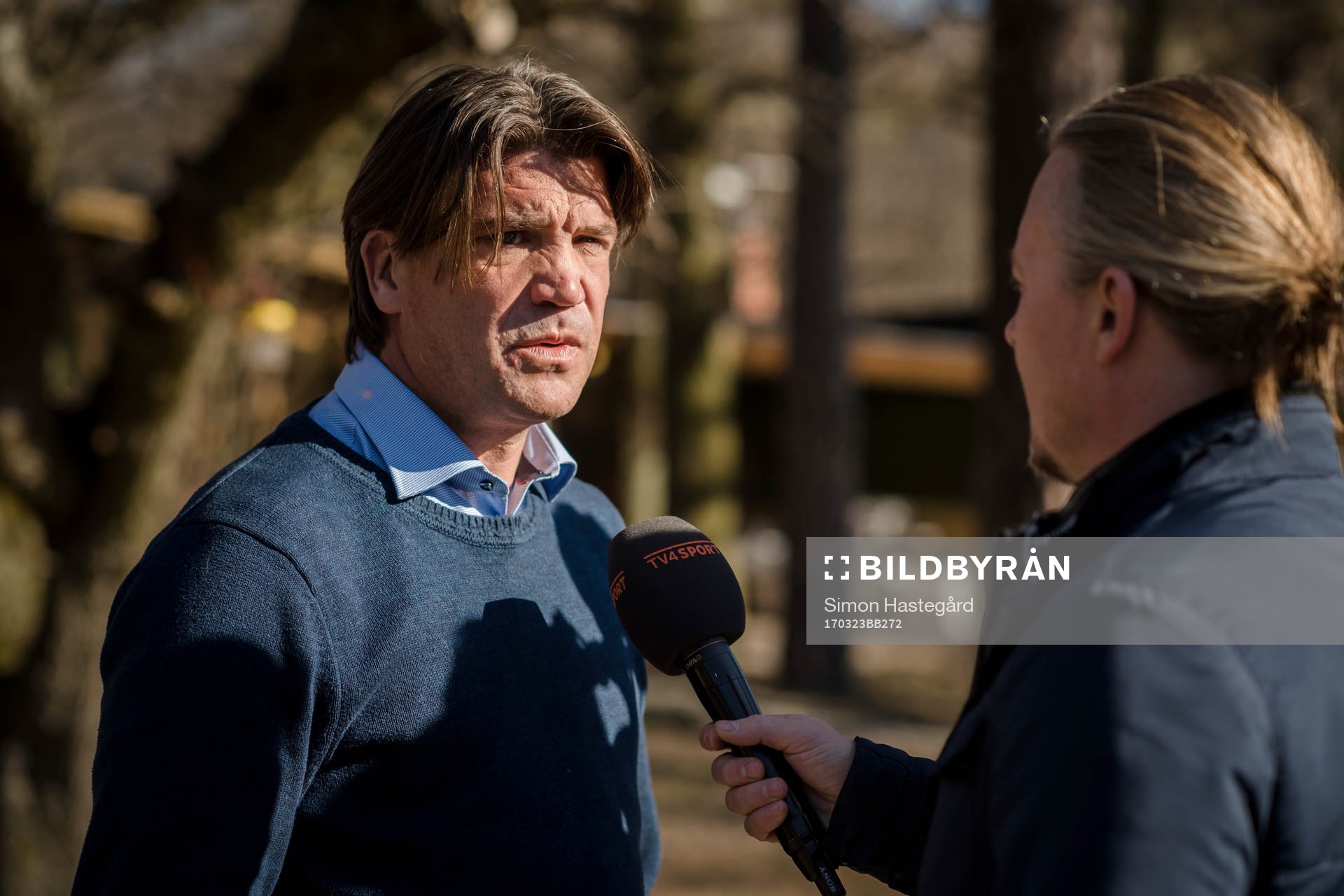 Djurgårdens sportchef Bosse Andersson efter presentationen av Jonas Olsson som nyförvärv under en presskonferens den 23 mars 2017 i Stockholm.