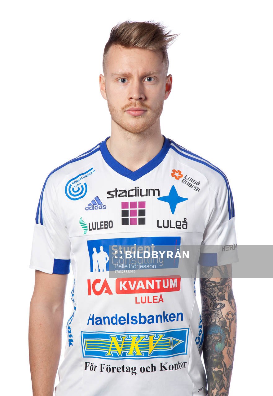 Luleås William Olausson poserar för ett porträtt den 23 mars 2017 i Luleå.