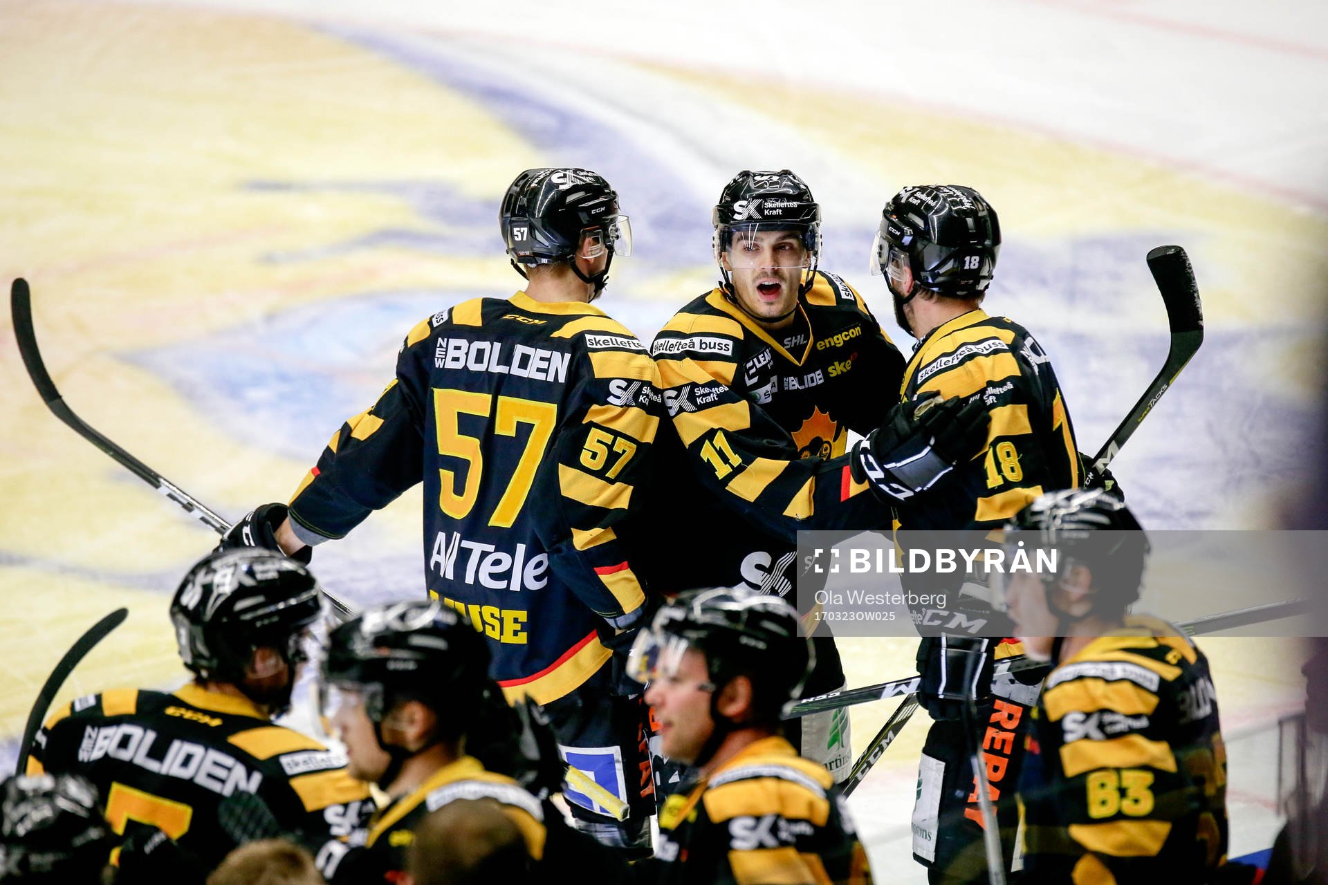 Skellefteås Henrik Hetta jublar med lagkamrater