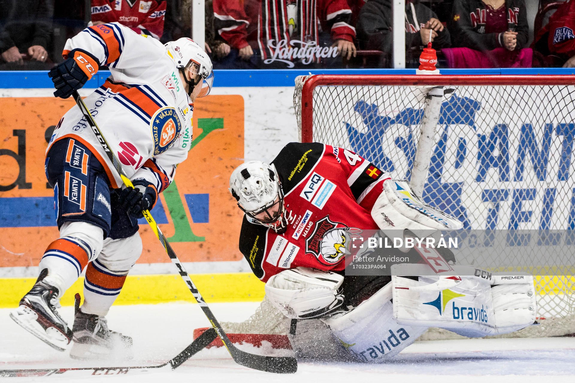 Växjös Tuomas Kiiskinen gör 0-3 bakom Malmö Redhawks