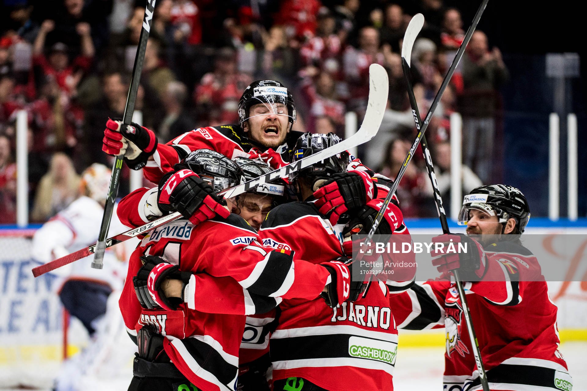 Malmö Redhawks Nicklas Jadeland (m) jublar
