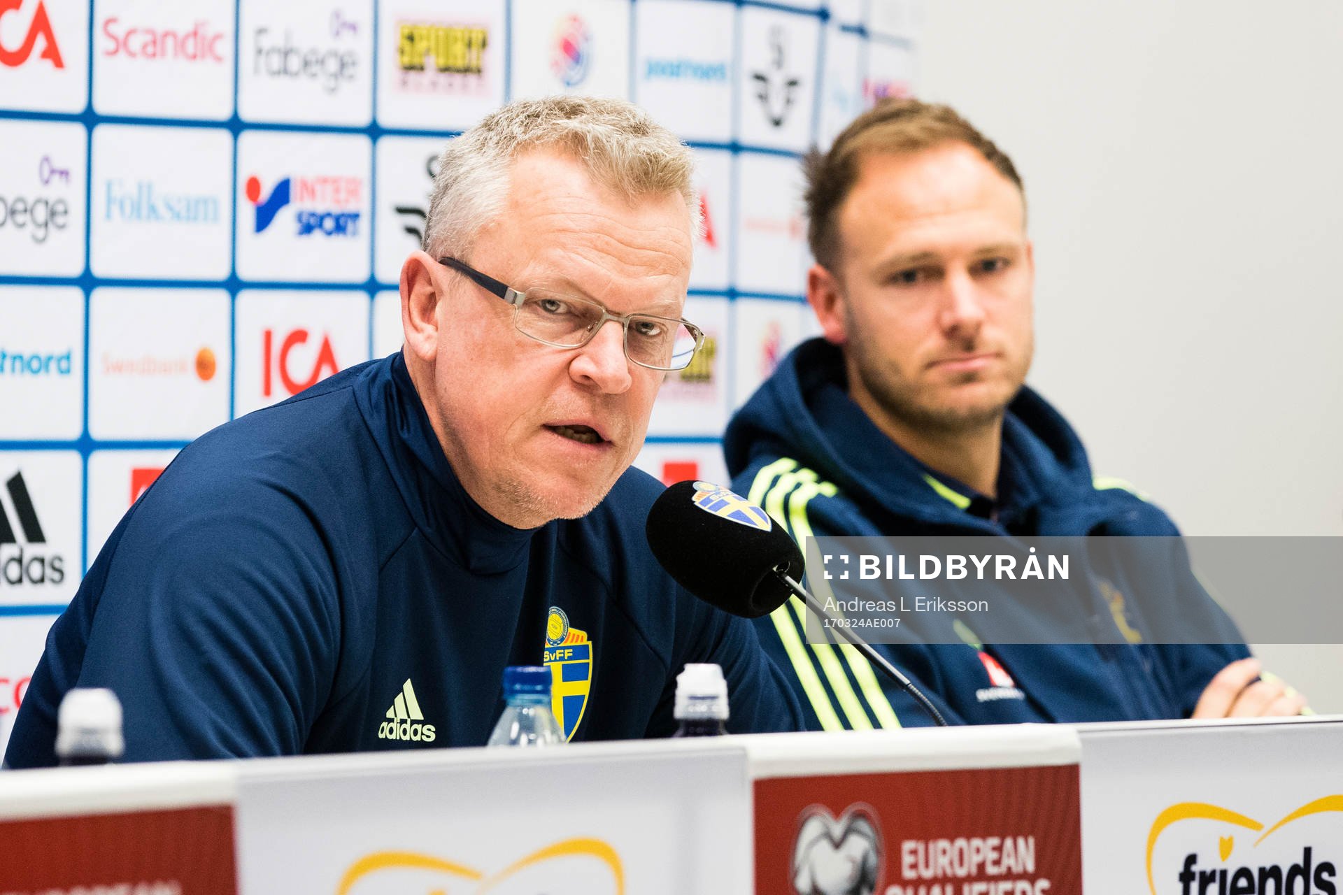 Sveriges förbundskapten Janne Andersson och Andreas