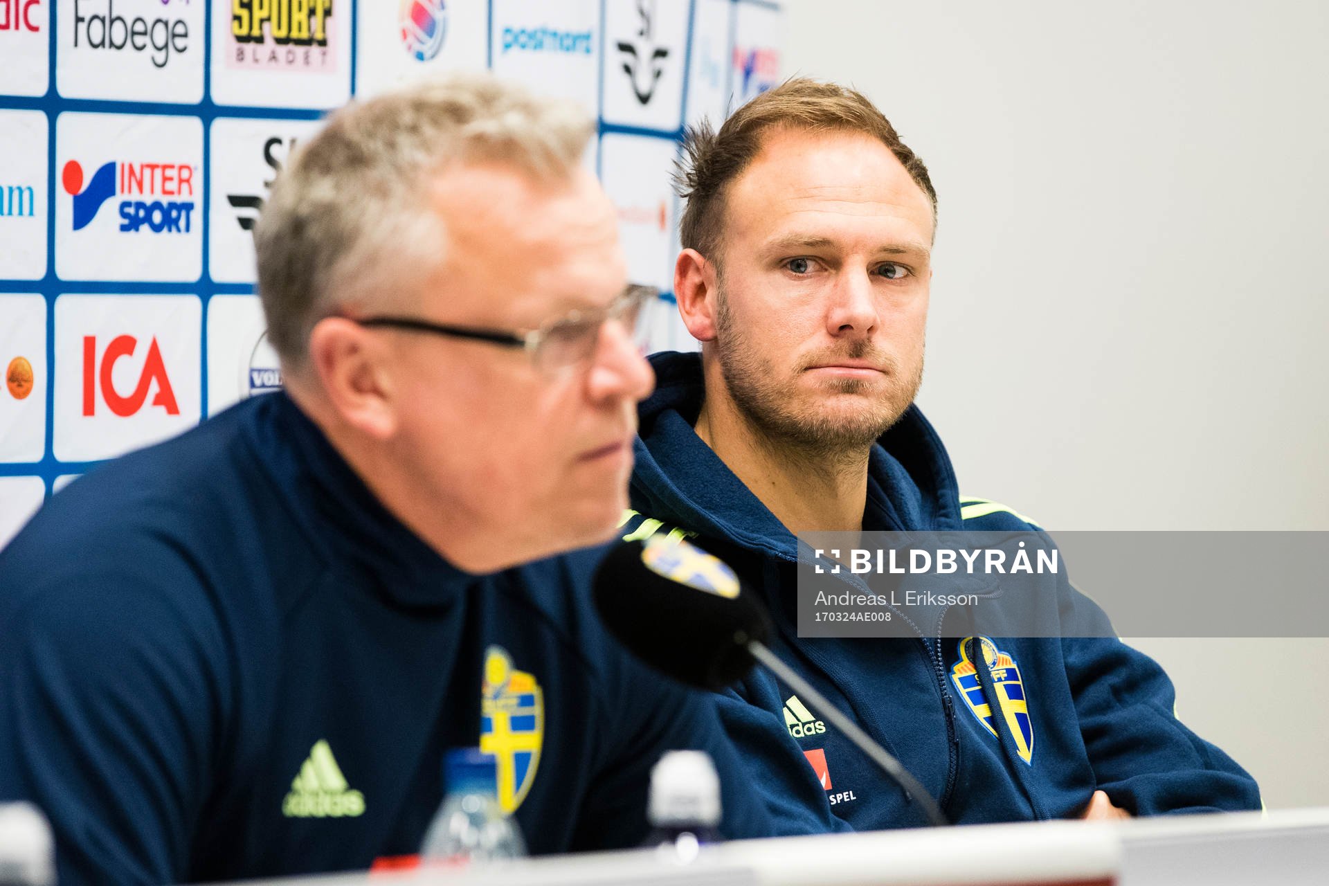 Sveriges förbundskapten Janne Andersson och Andreas
