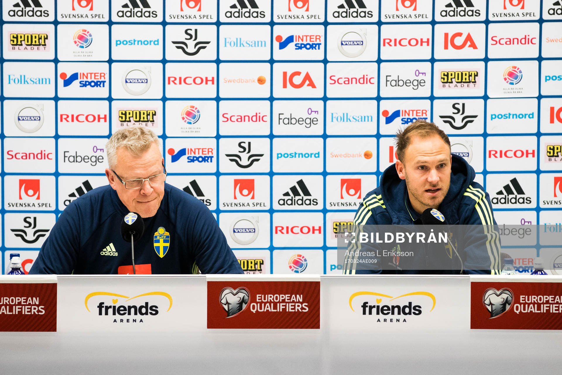 Sveriges förbundskapten Janne Andersson och Andreas