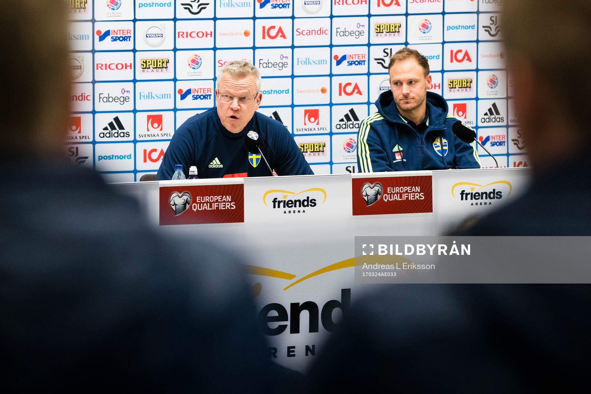 Sveriges förbundskapten Janne Andersson och Andreas