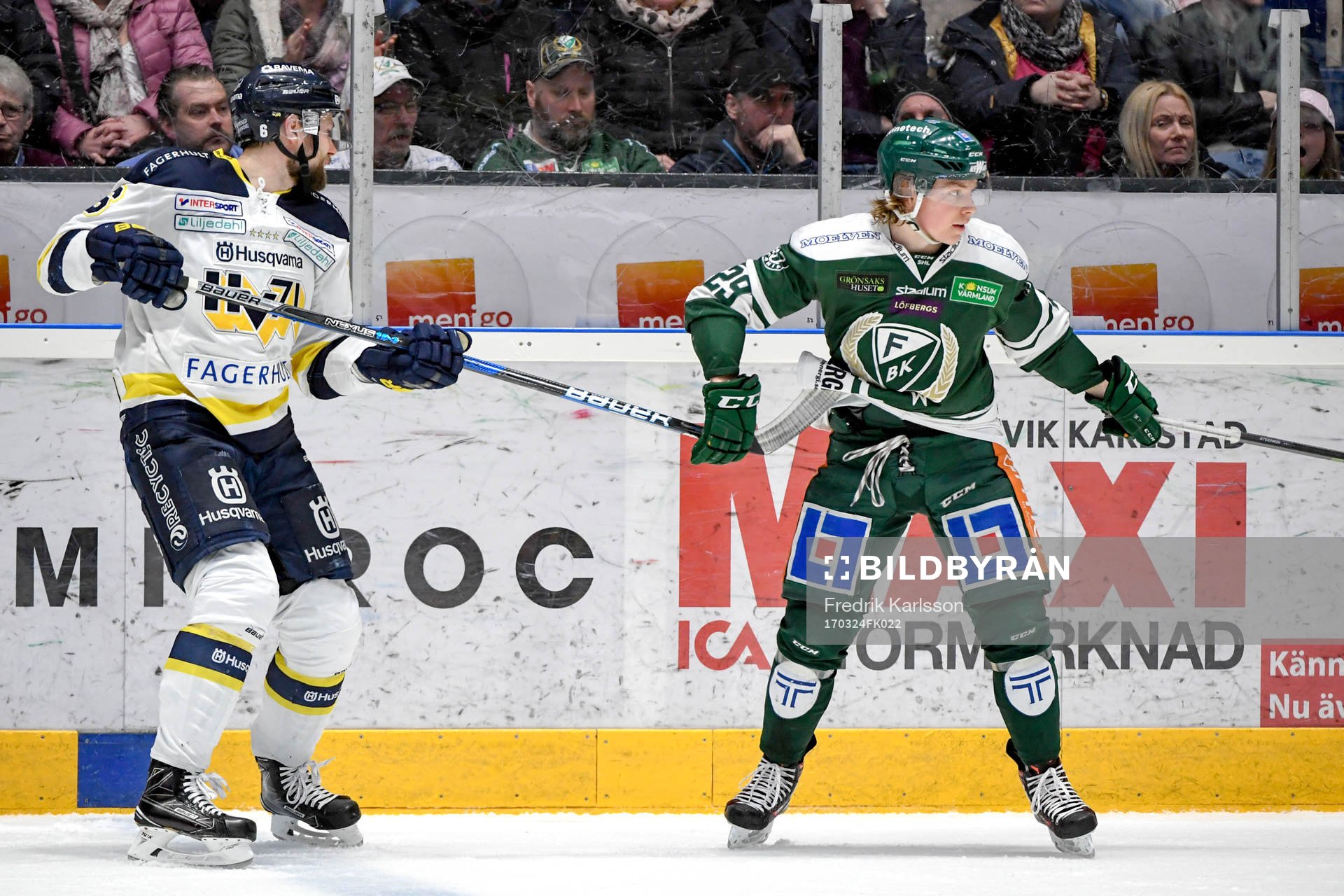 s Christoffer Persson  och Färjestads Oskar Steen