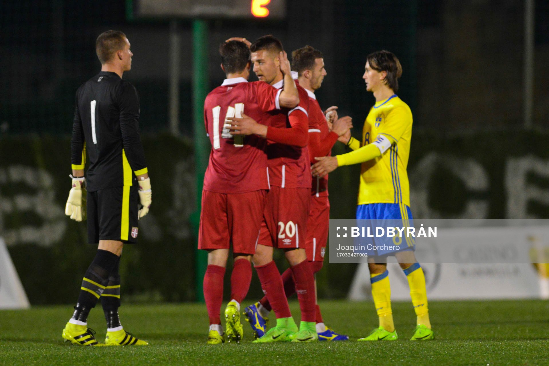 THE PLAYERS OF THE SERBIA SELECTION ARE HUGGED